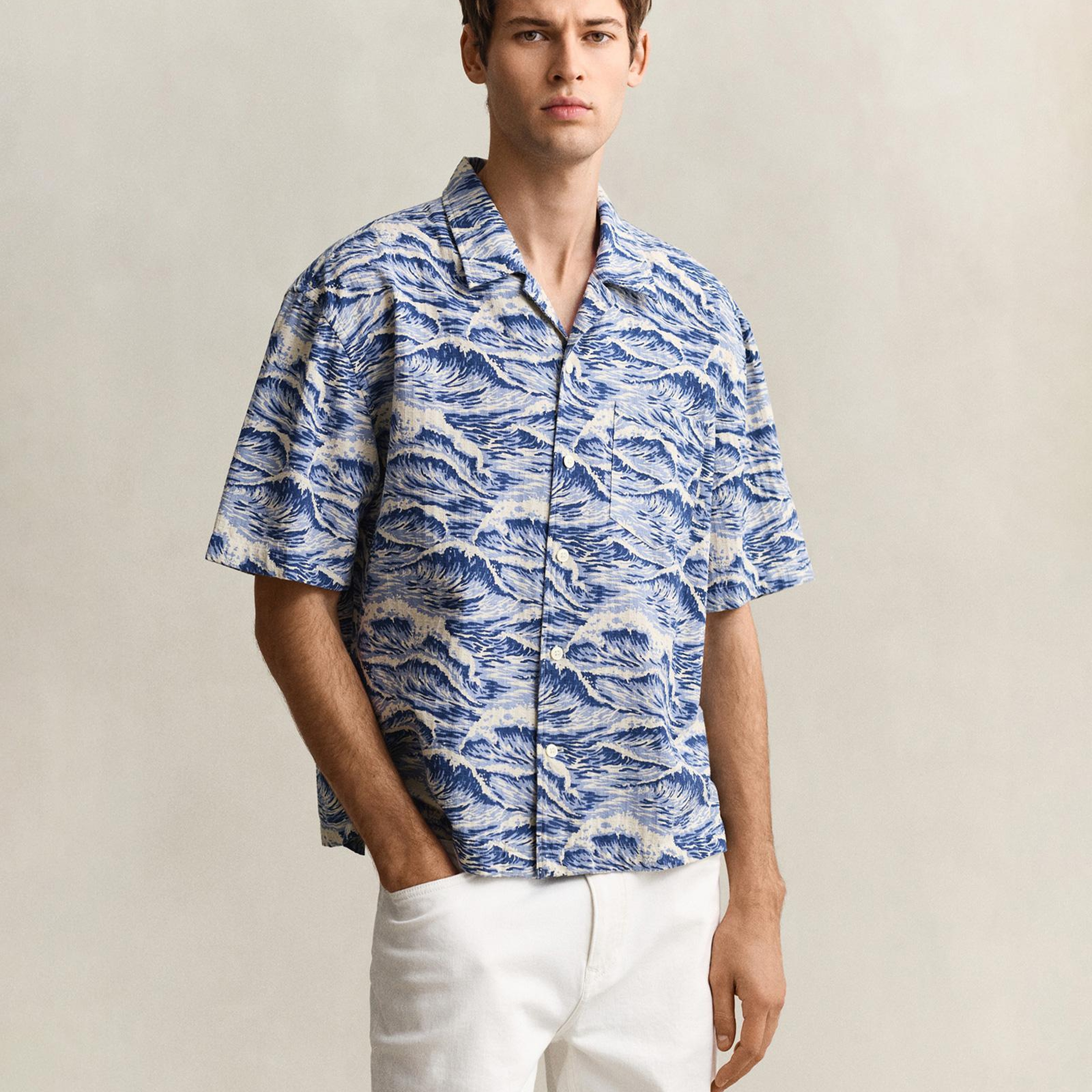 GANT Erkek Mavi Relaxed Fit Gömlek