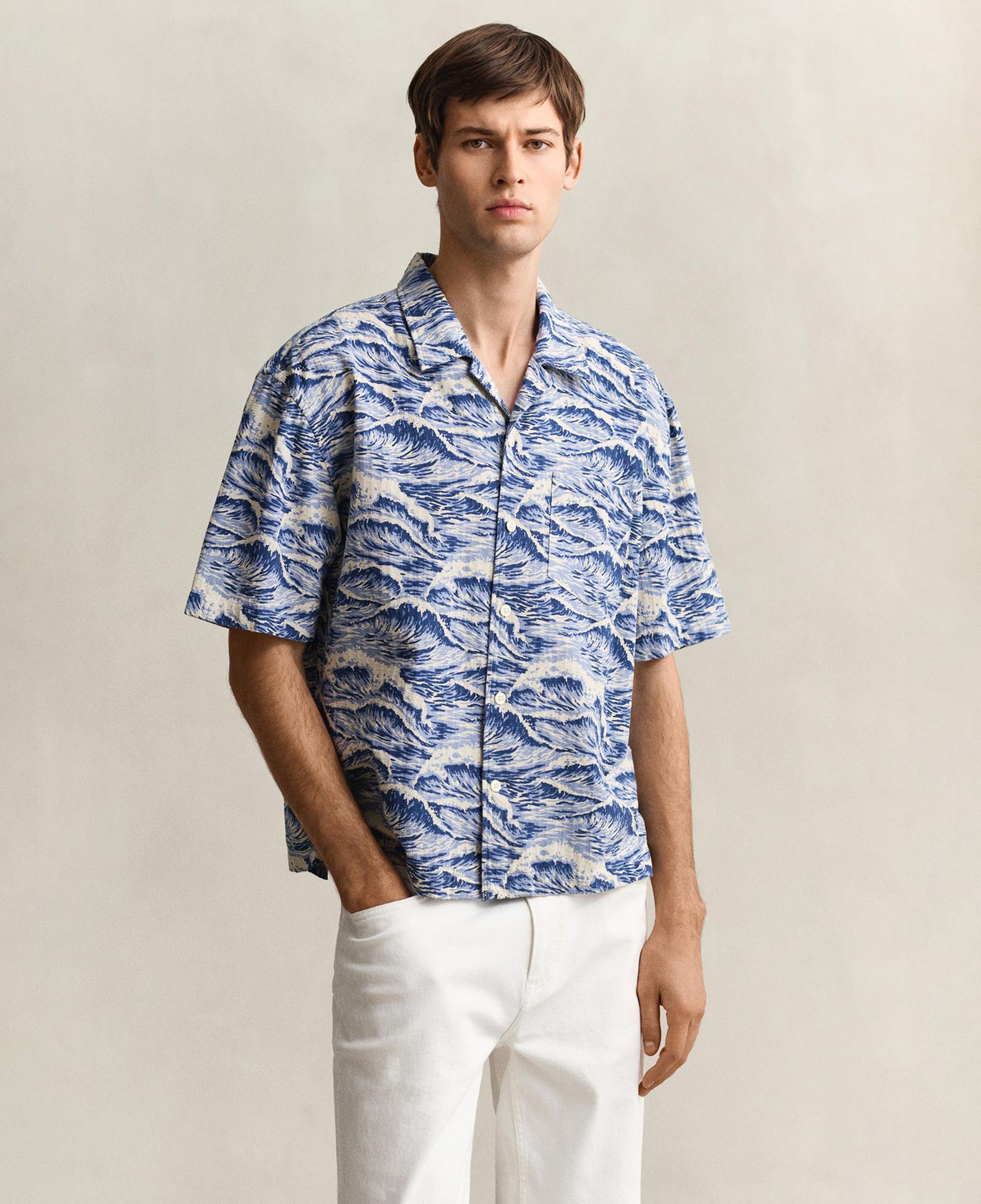 GANT Erkek Mavi Relaxed Fit Gömlek