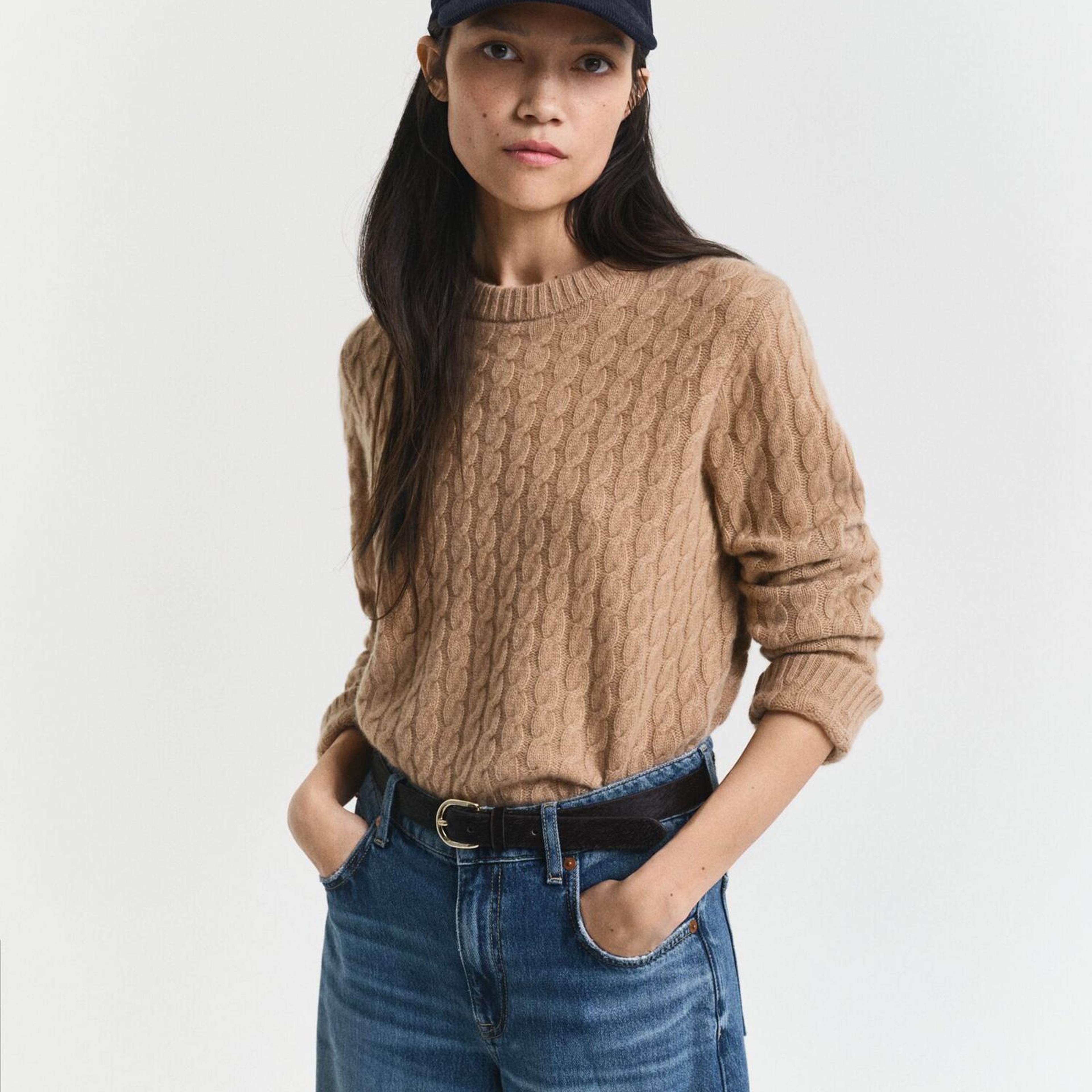 GANT Kadın Kahverengi Regular Fit Triko