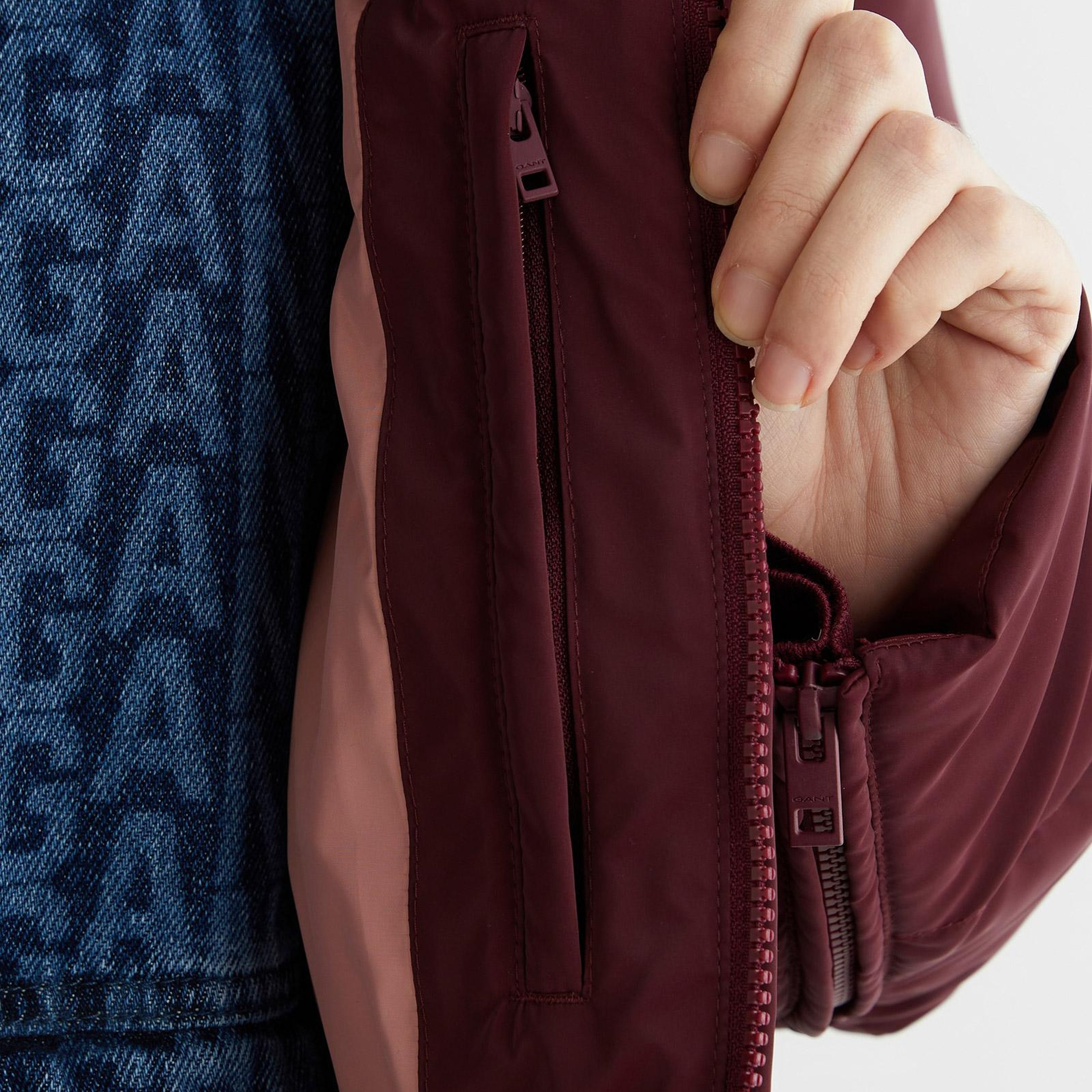 GANT Kadın Bordo Regular Fit Fermuarlı Mont