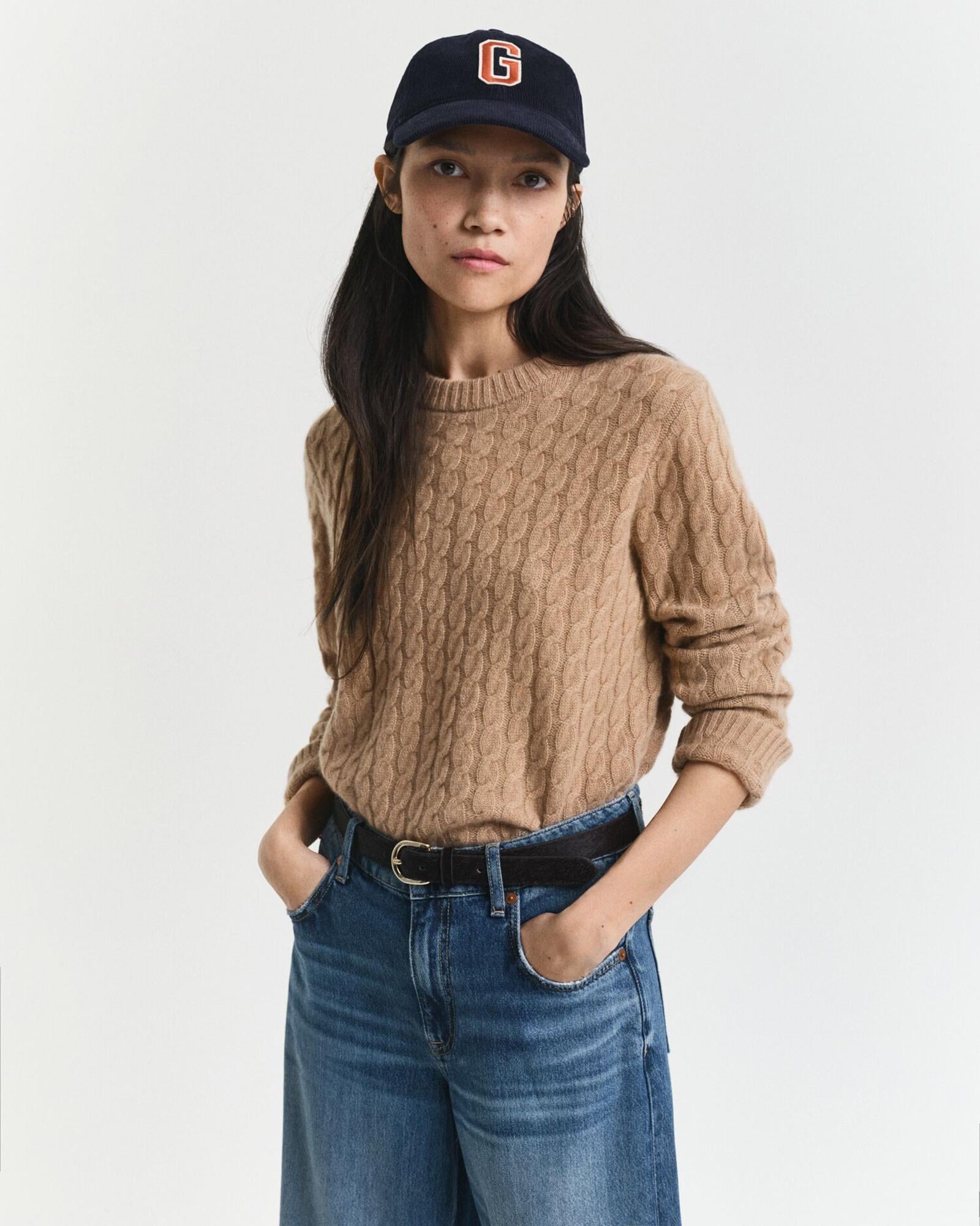 GANT Kadın Kahverengi Regular Fit Triko