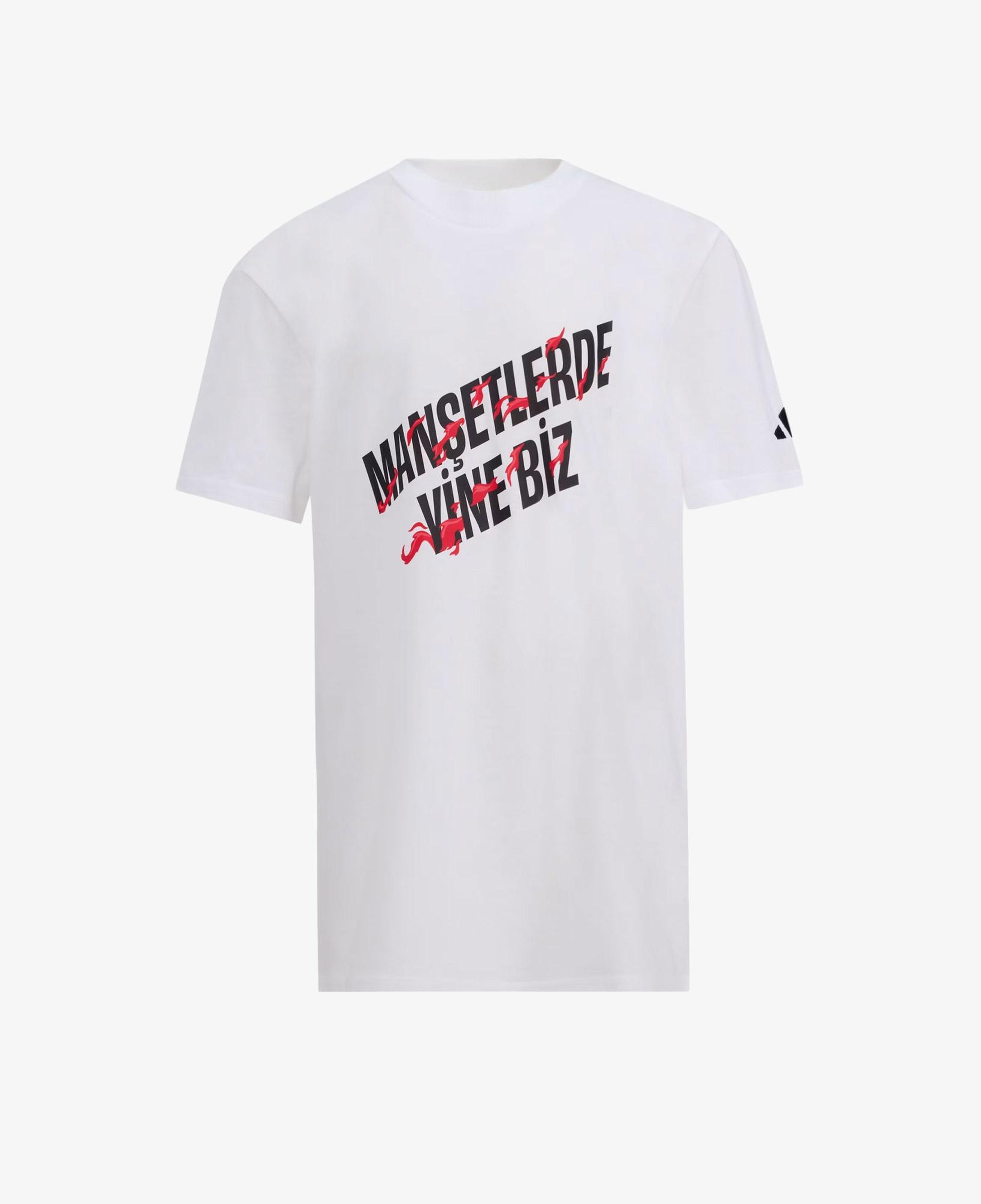 adidas Manşetlerde Yine Biz Grafik Çocuk Beyaz T-Shirt
