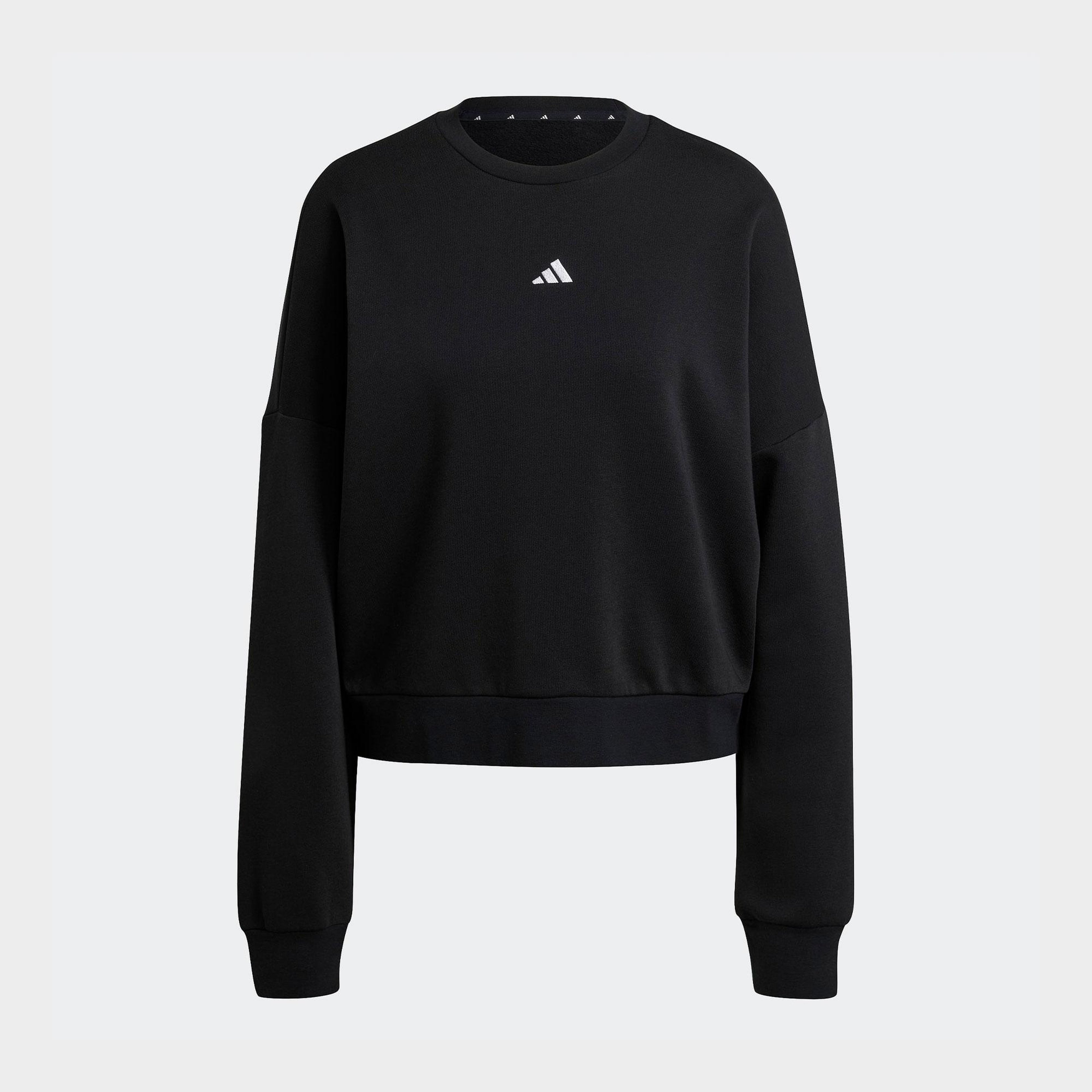 adidas Essentials Small Logo Feelcozy Kadın Siyah Sweatshirt