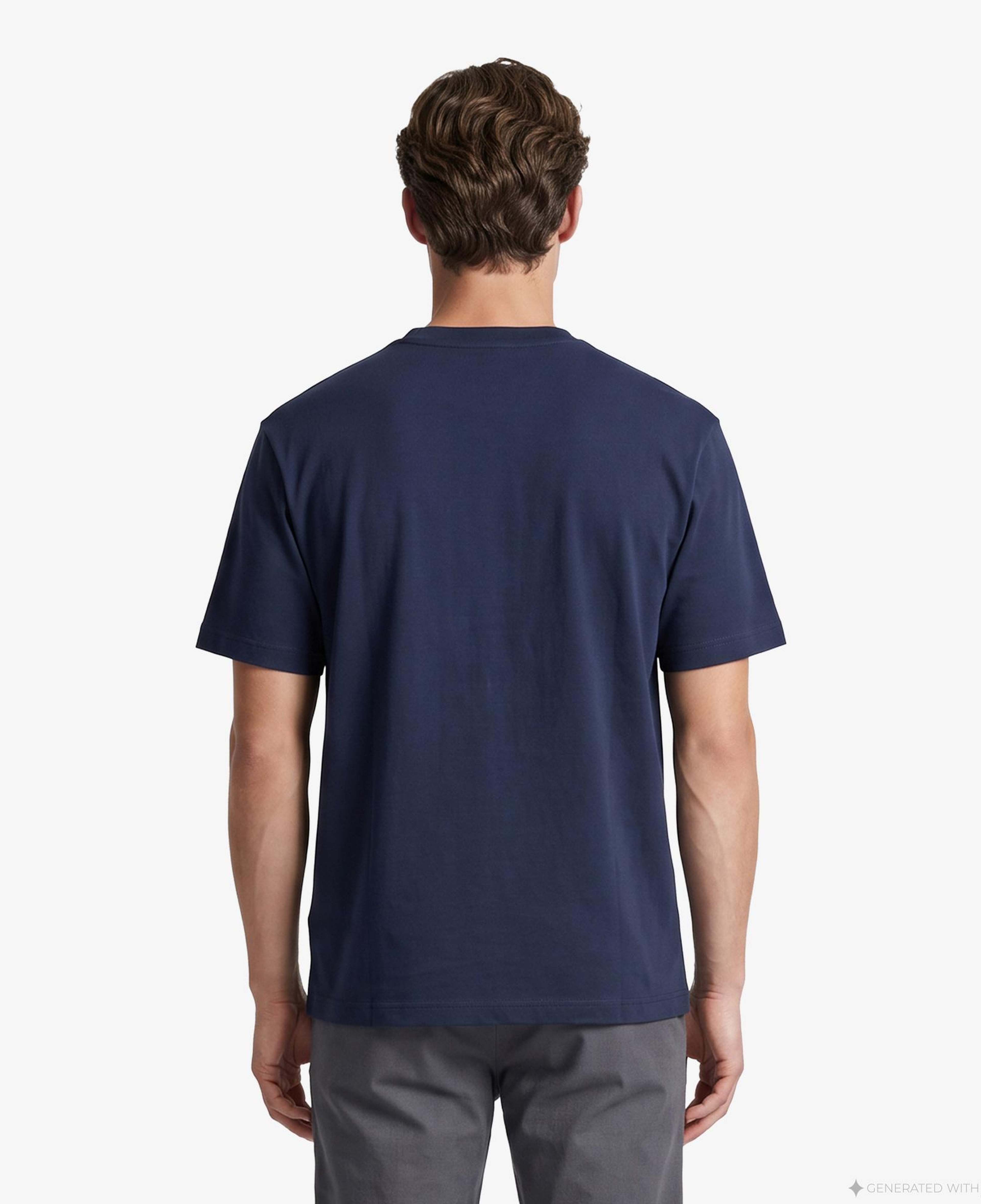 Erkek Relaxed Fit Bisiklet Yaka Lacivert T-Shirt