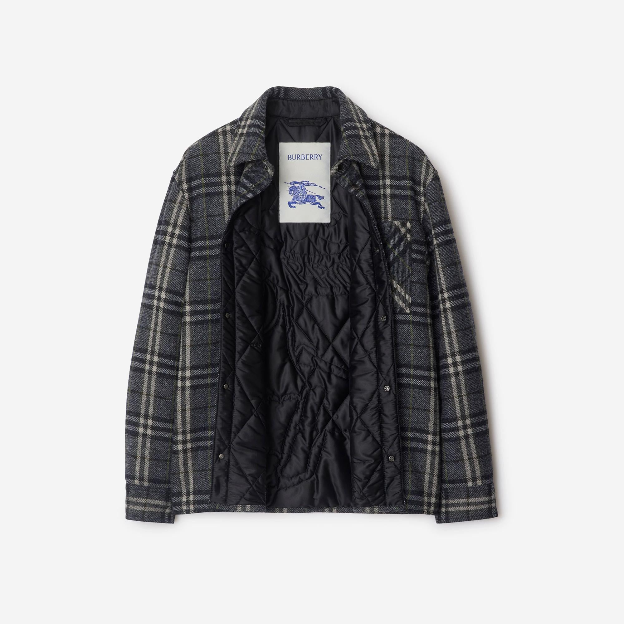 Burberry Giu Wool Overshirt Erkek Gri Ceket