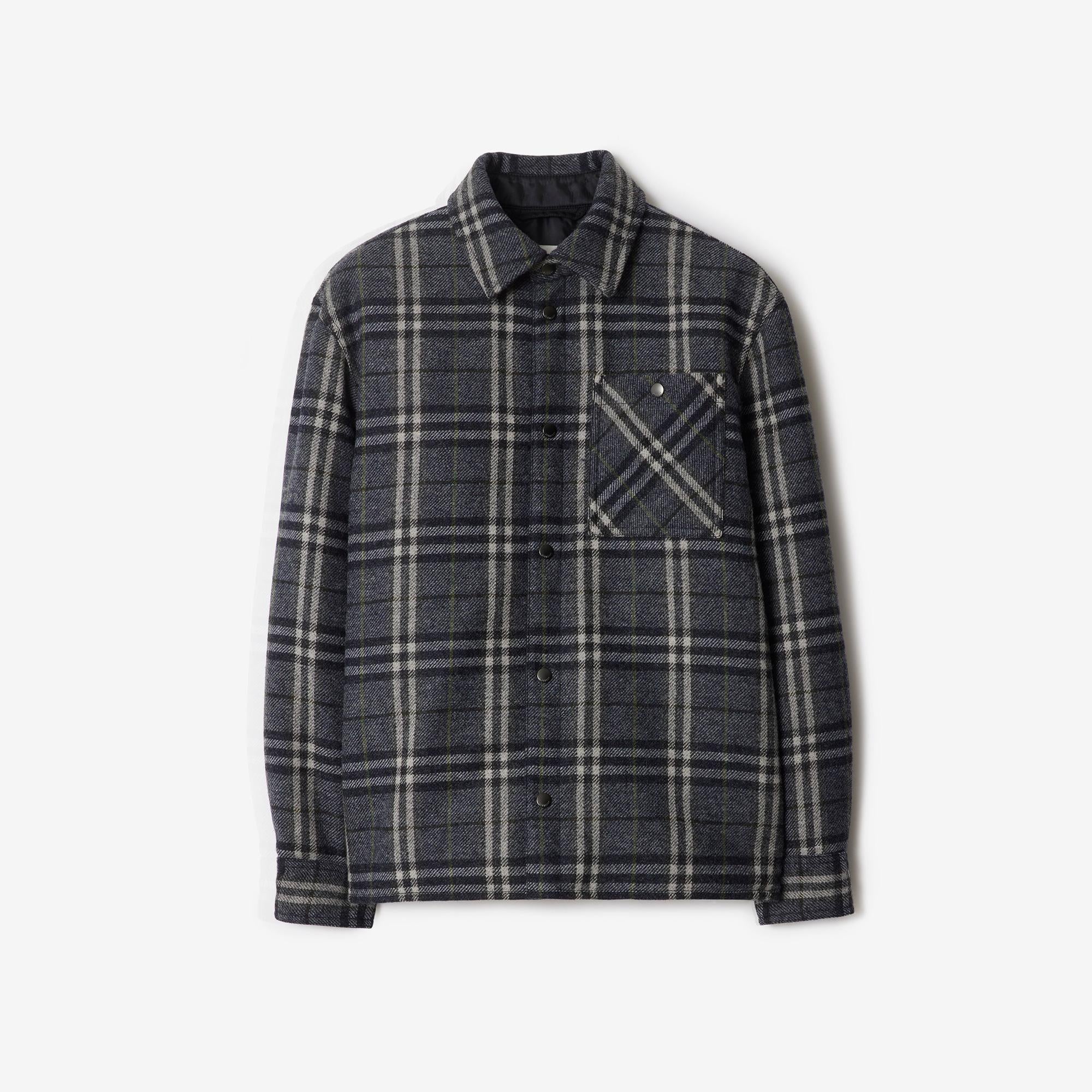 Burberry Giu Wool Overshirt Erkek Gri Ceket