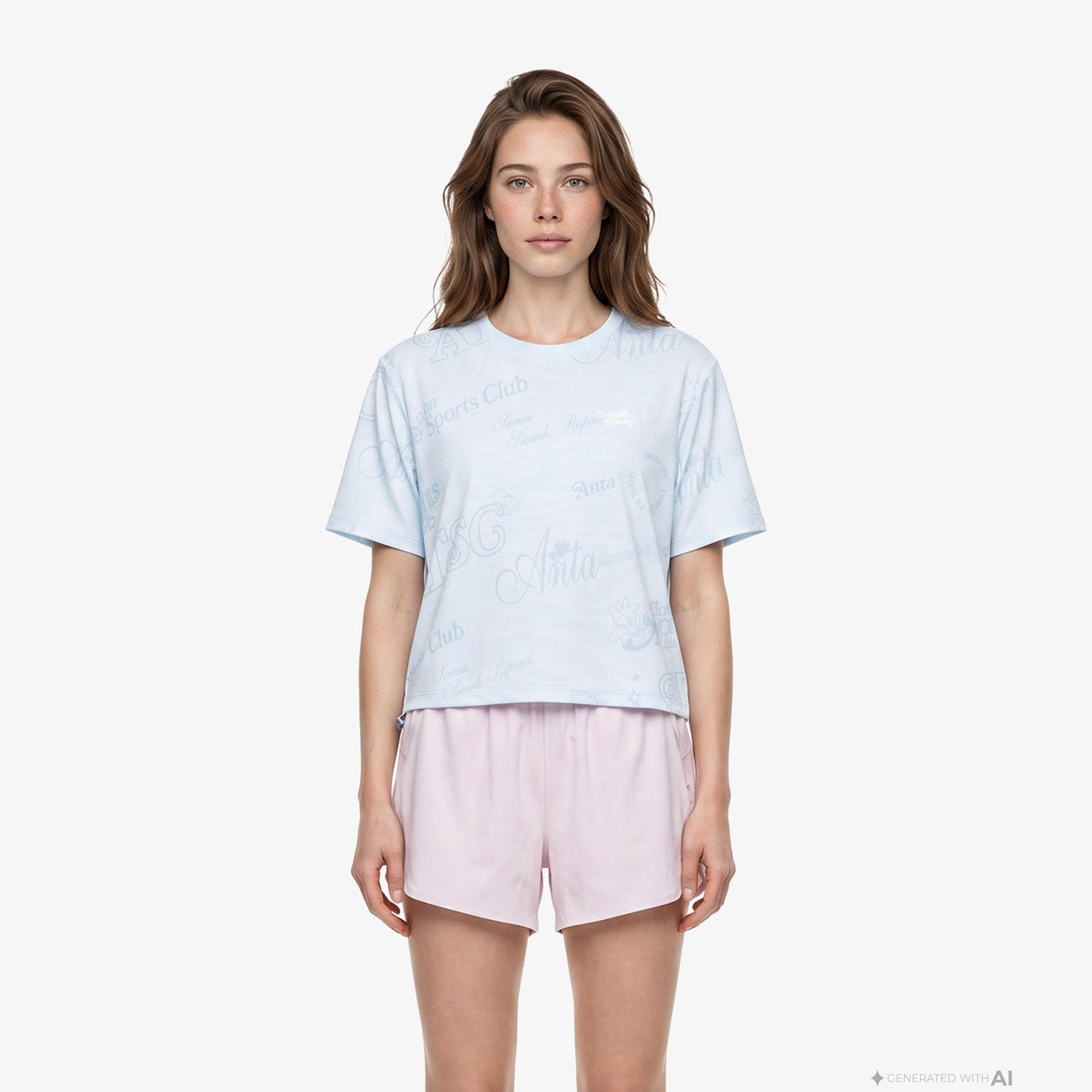 Anta Serve Smash Repeat Kadın Mavi T-Shirt