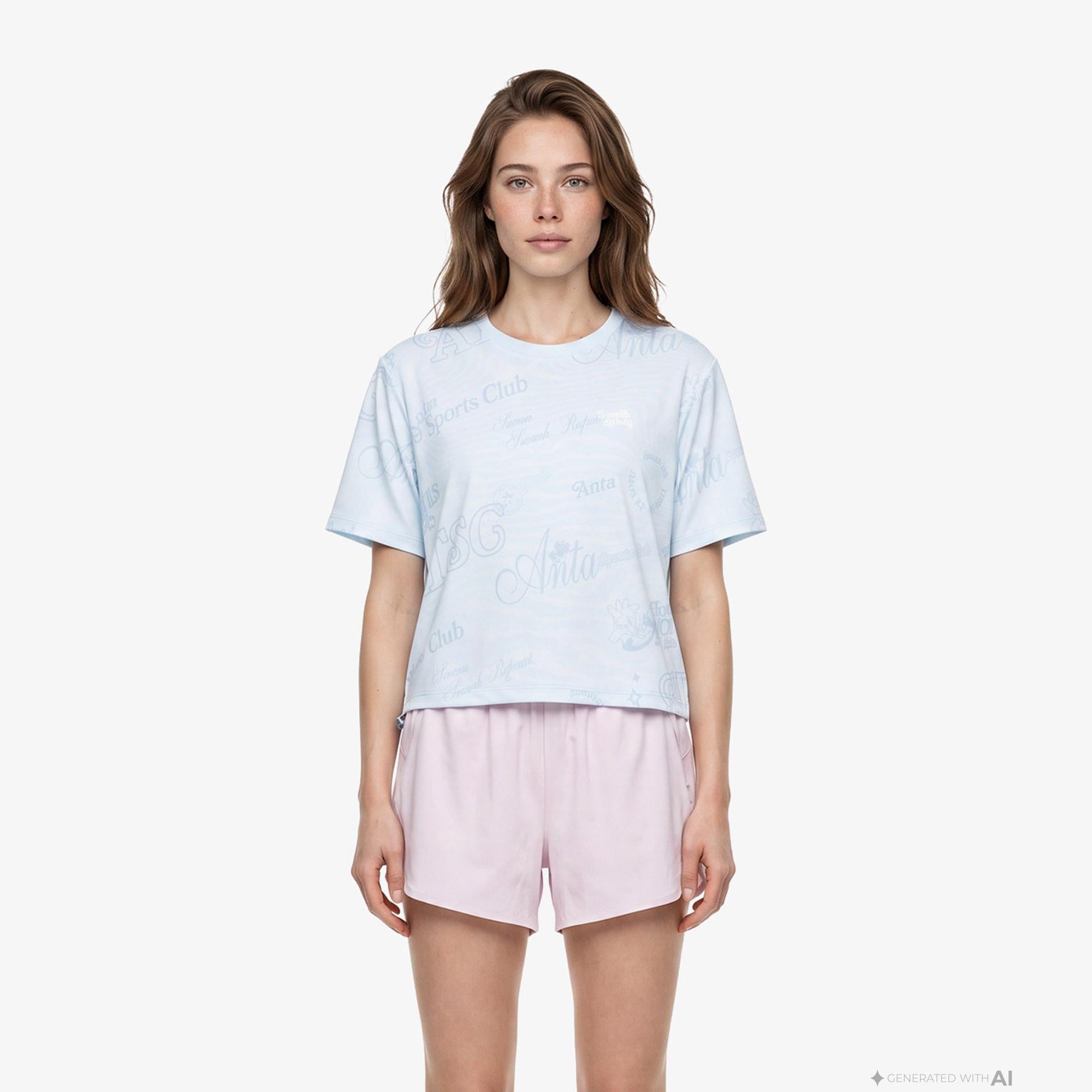 Anta Serve Smash Repeat Kadın Mavi T-Shirt