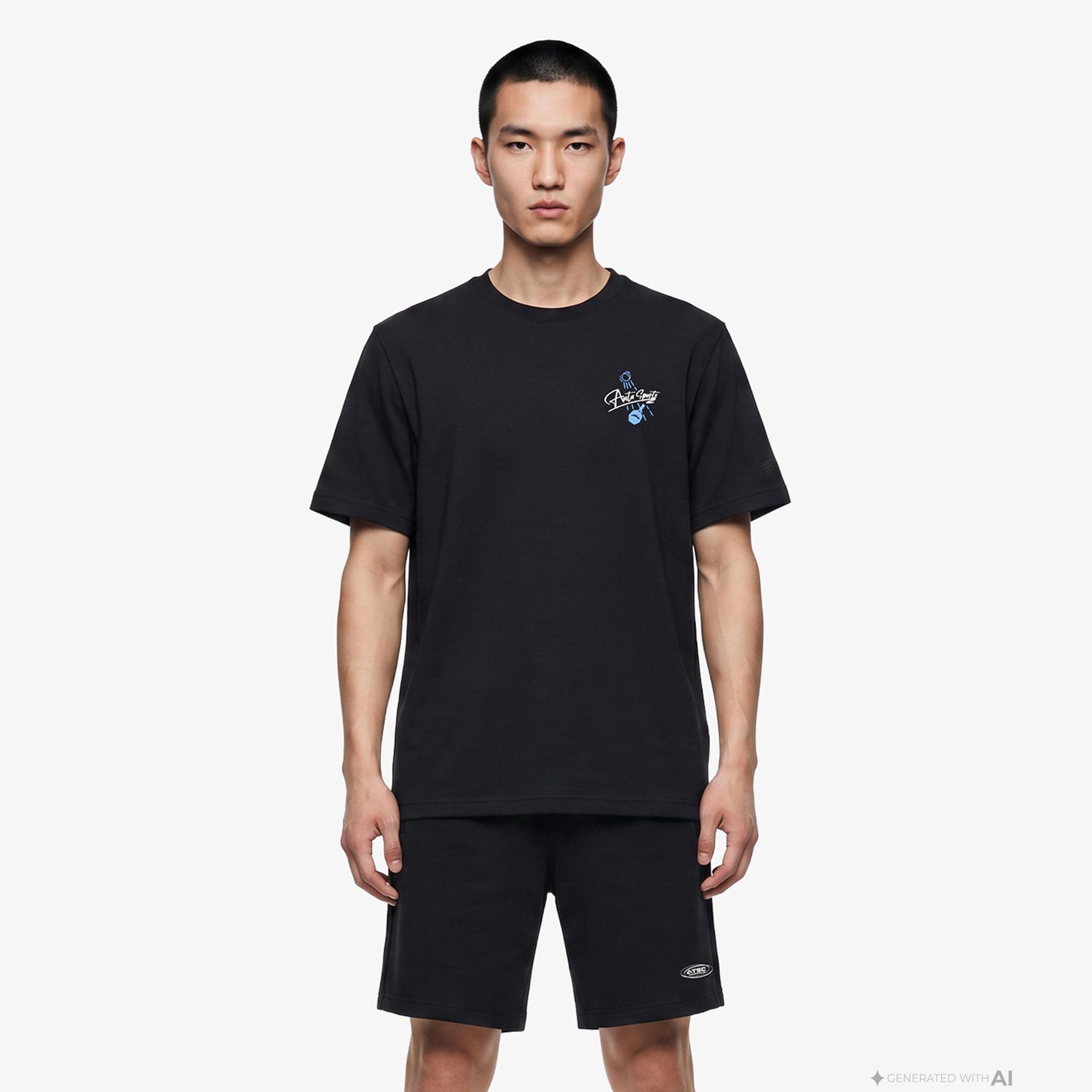 Anta Serve Smash Repeat Erkek Siyah T-Shirt