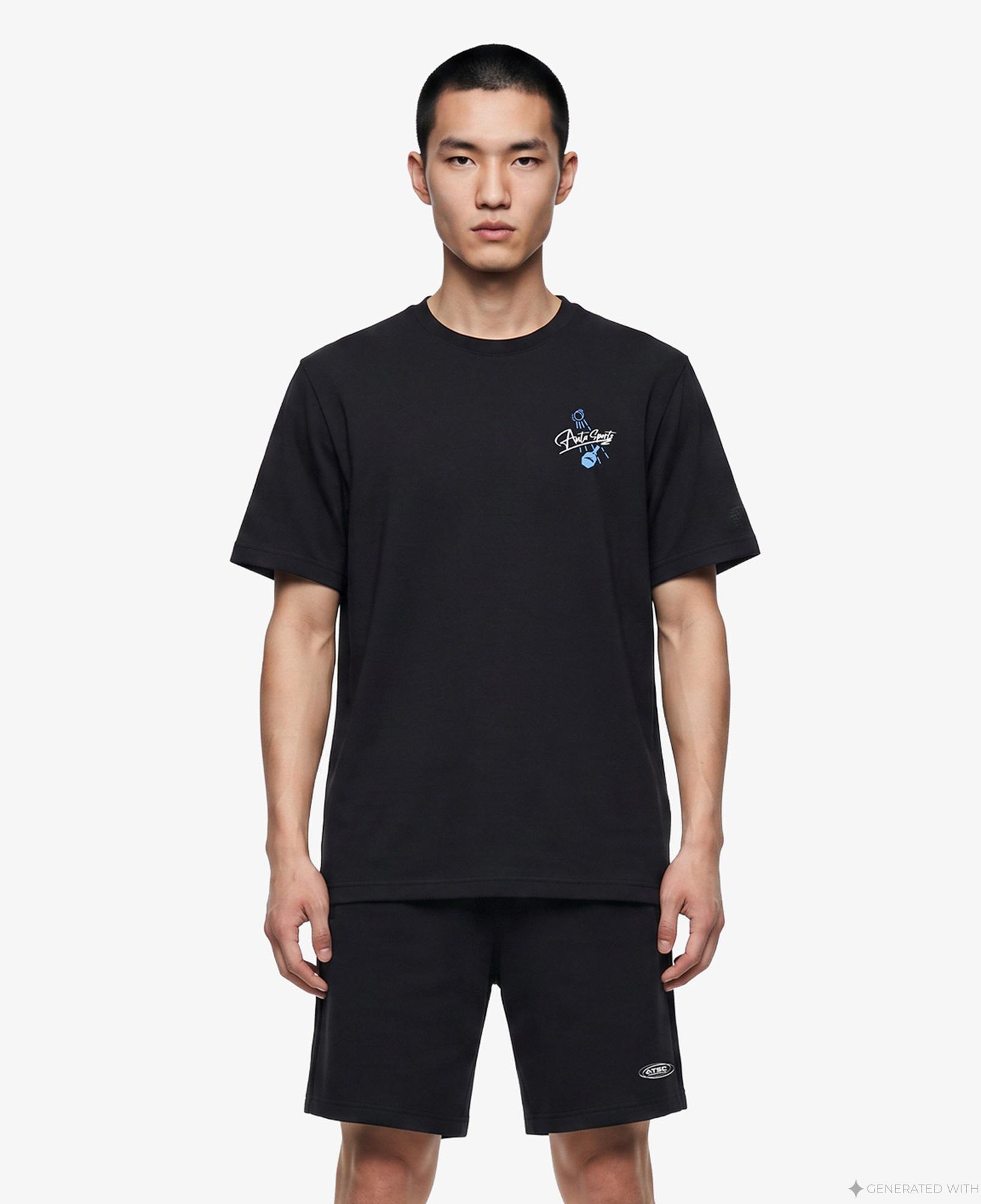 Anta Serve Smash Repeat Erkek Siyah T-Shirt