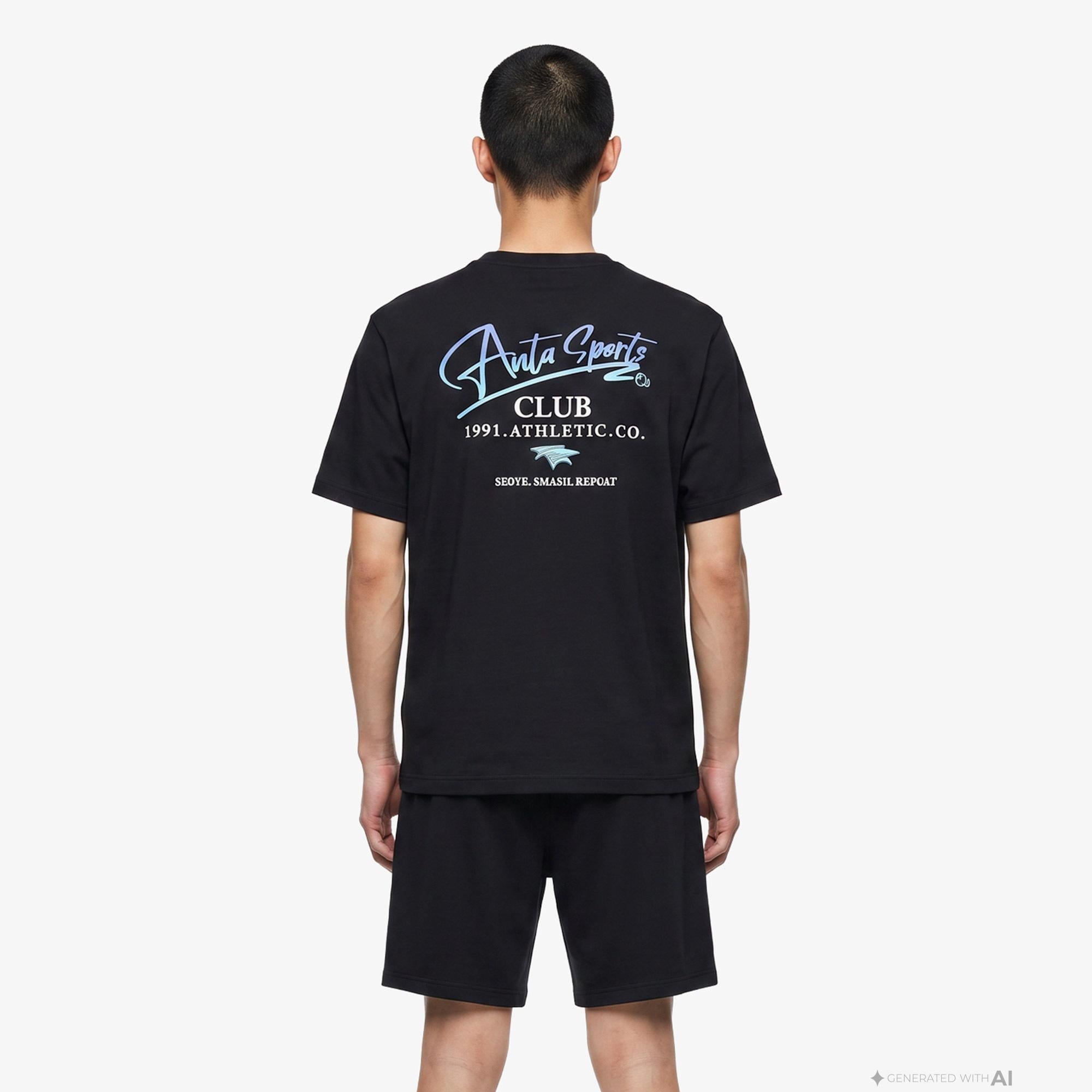 Anta Serve Smash Repeat Erkek Siyah T-Shirt