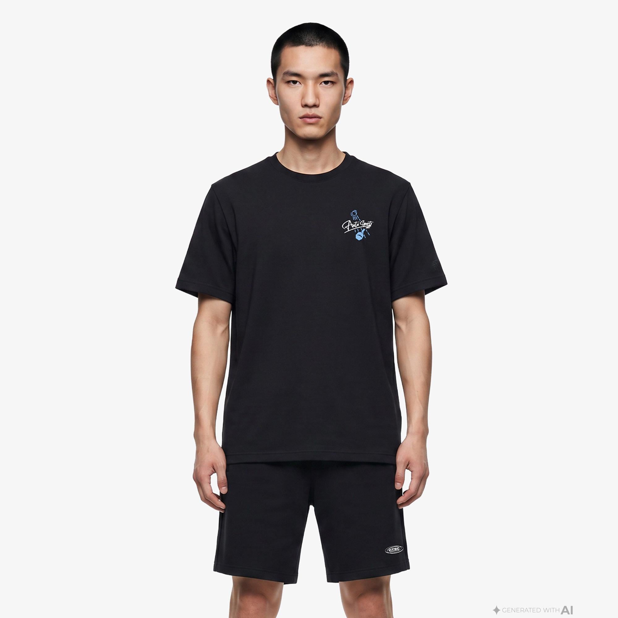 Anta Serve Smash Repeat Erkek Siyah T-Shirt