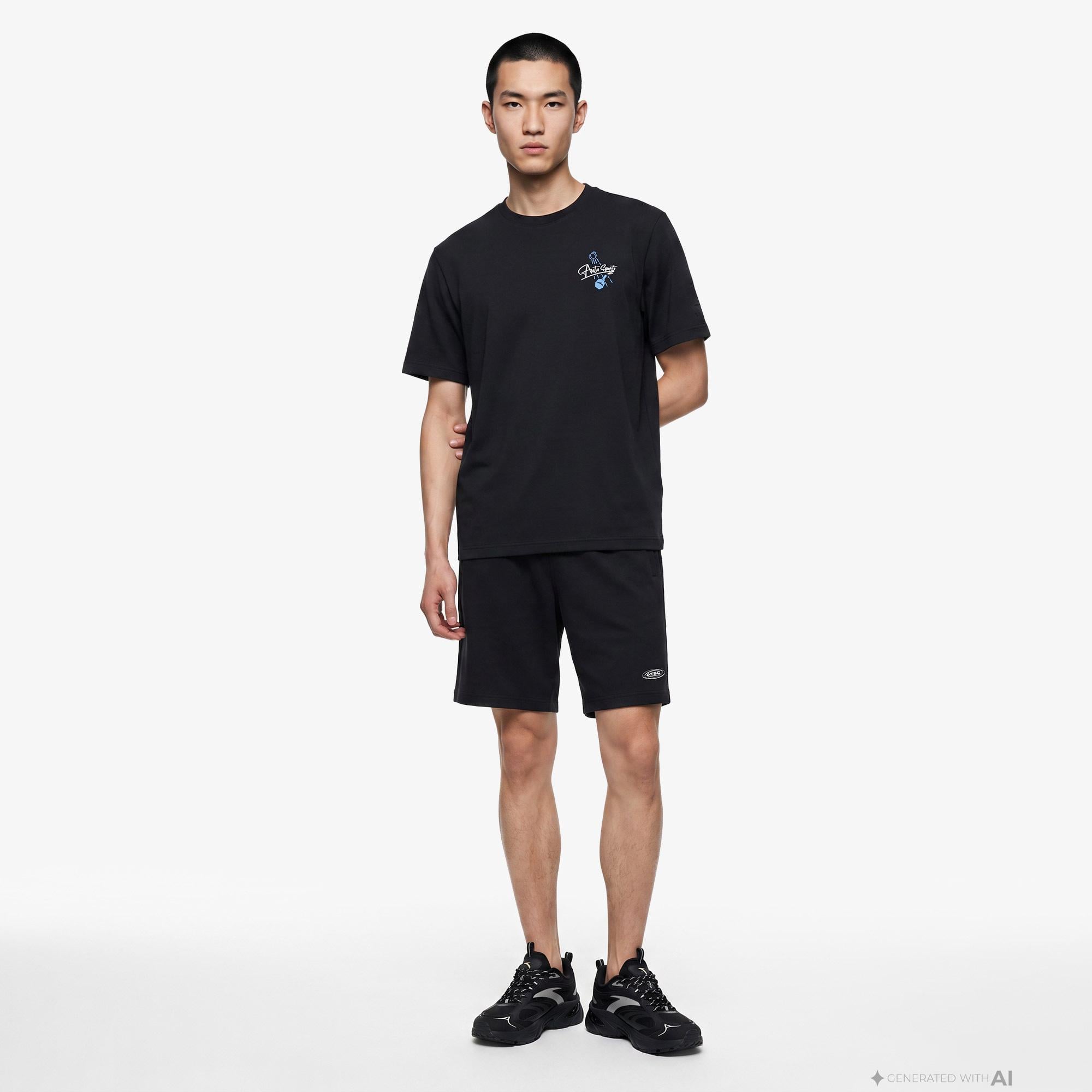 Anta Serve Smash Repeat Erkek Siyah T-Shirt