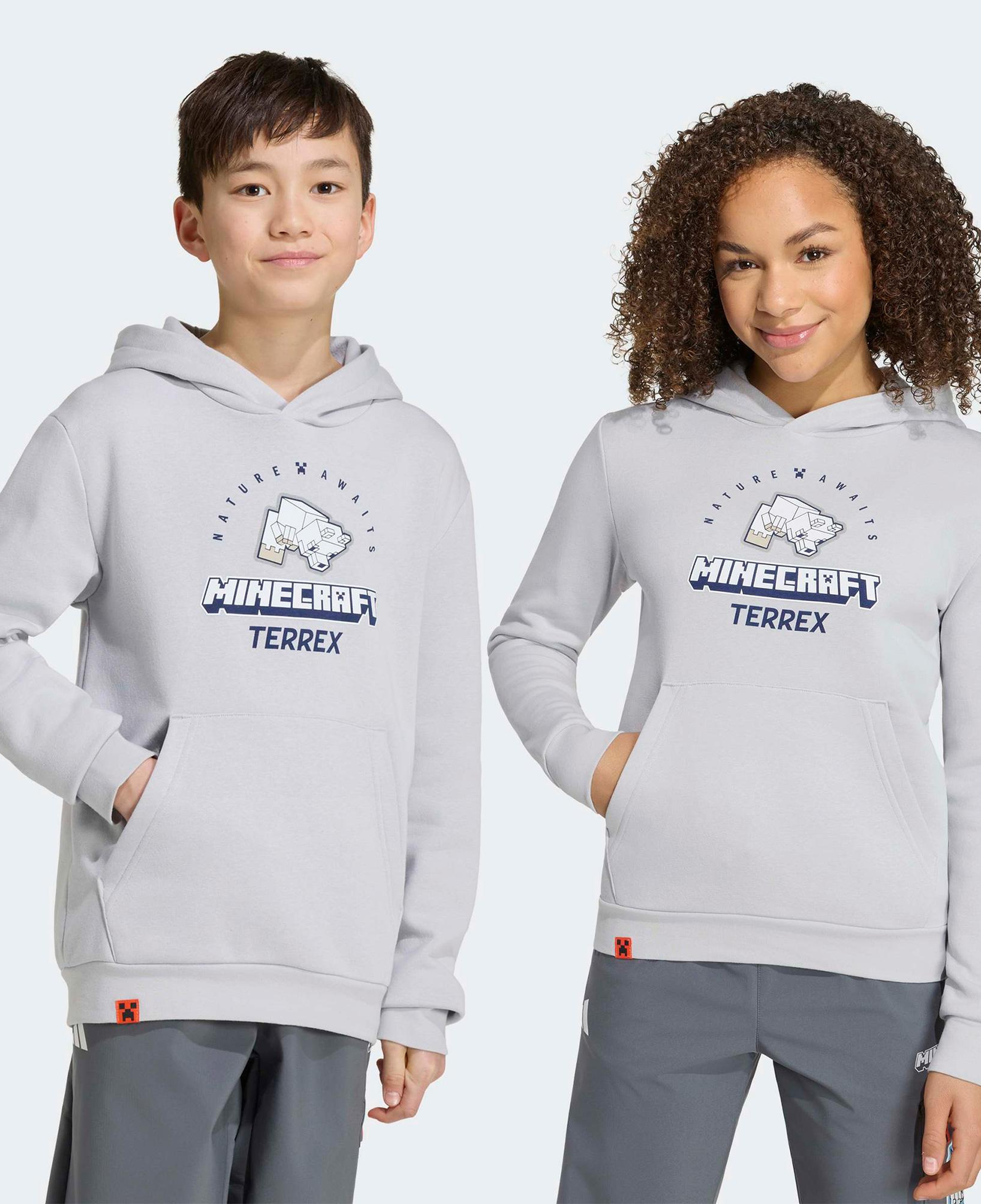 adidas K Minecraft Mt Çocuk Gri Sweatshirt