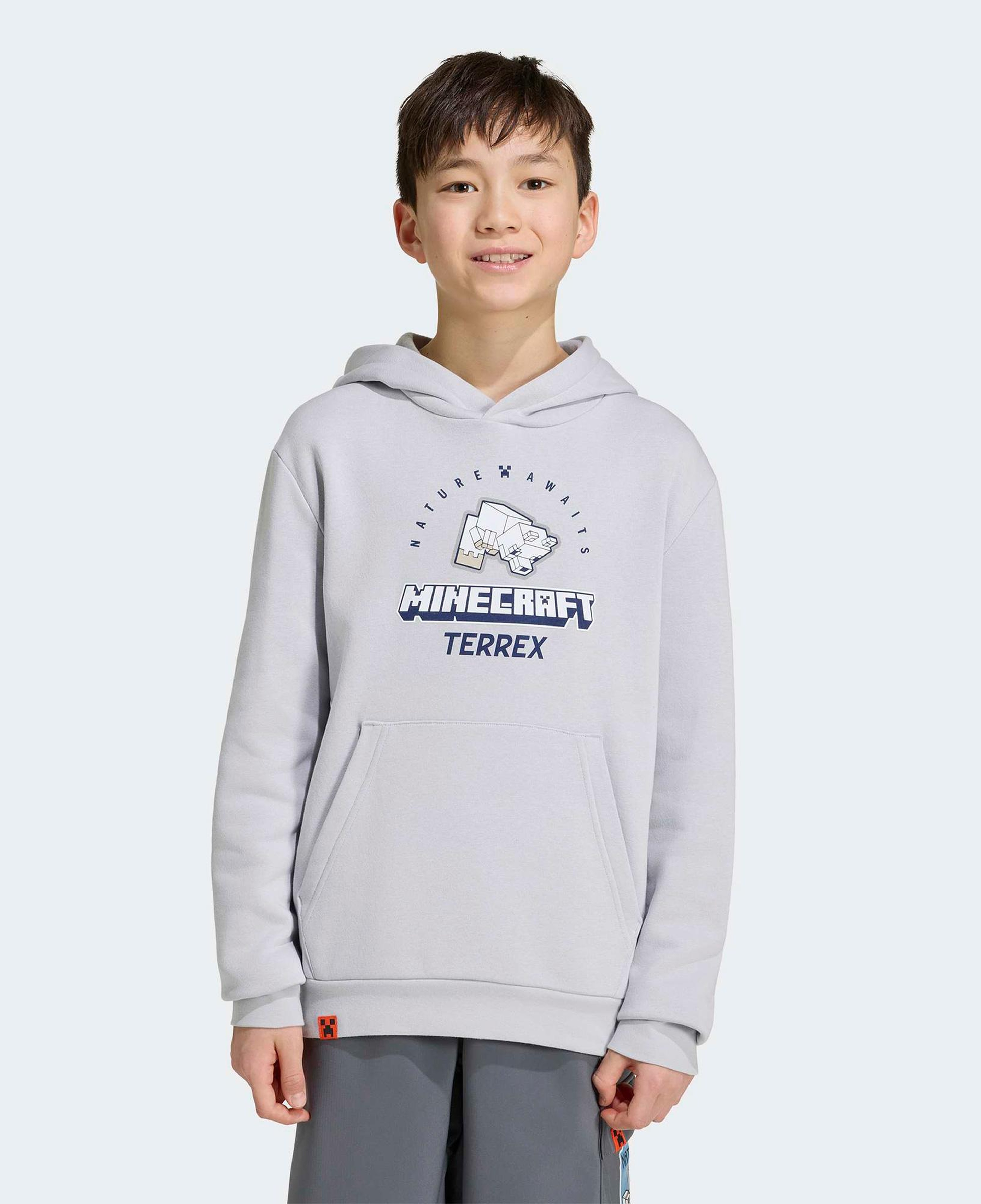 adidas K Minecraft Mt Çocuk Gri Sweatshirt