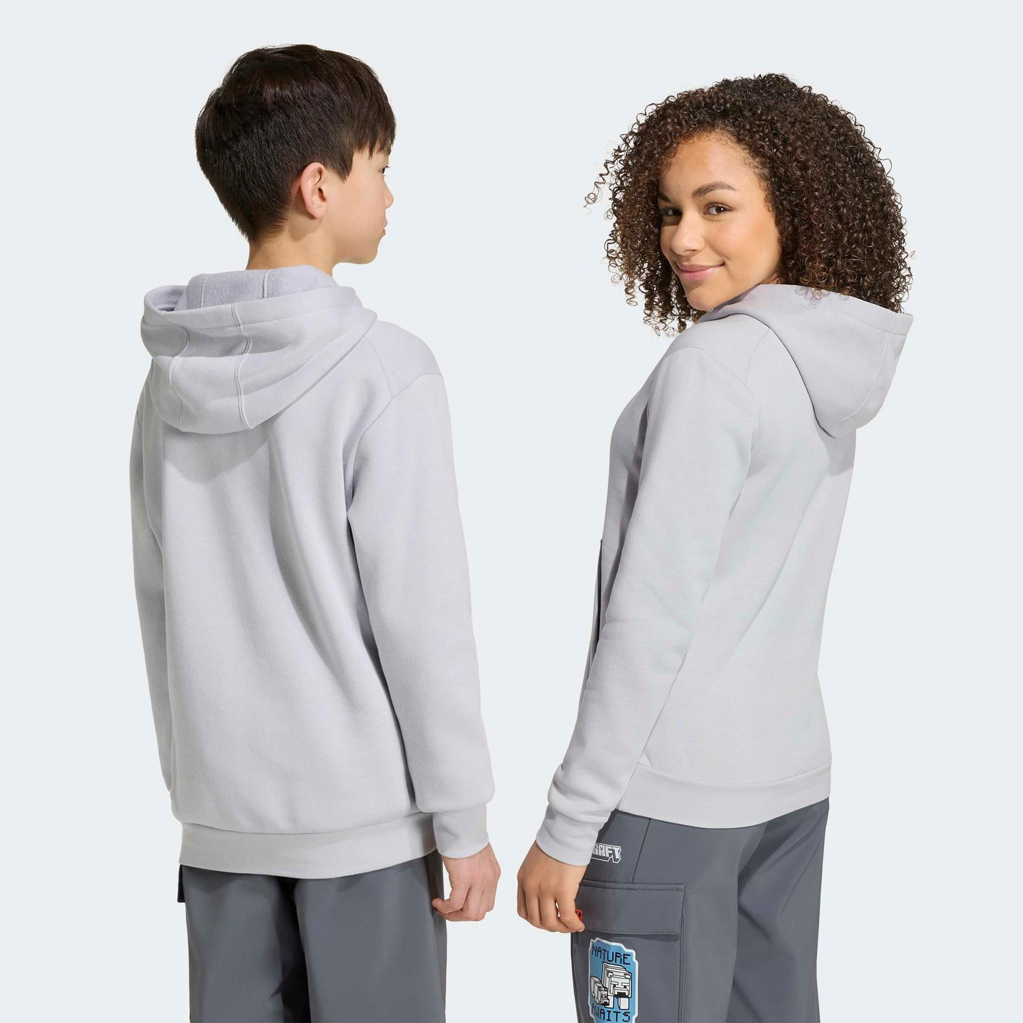 adidas K Minecraft Mt Çocuk Gri Sweatshirt