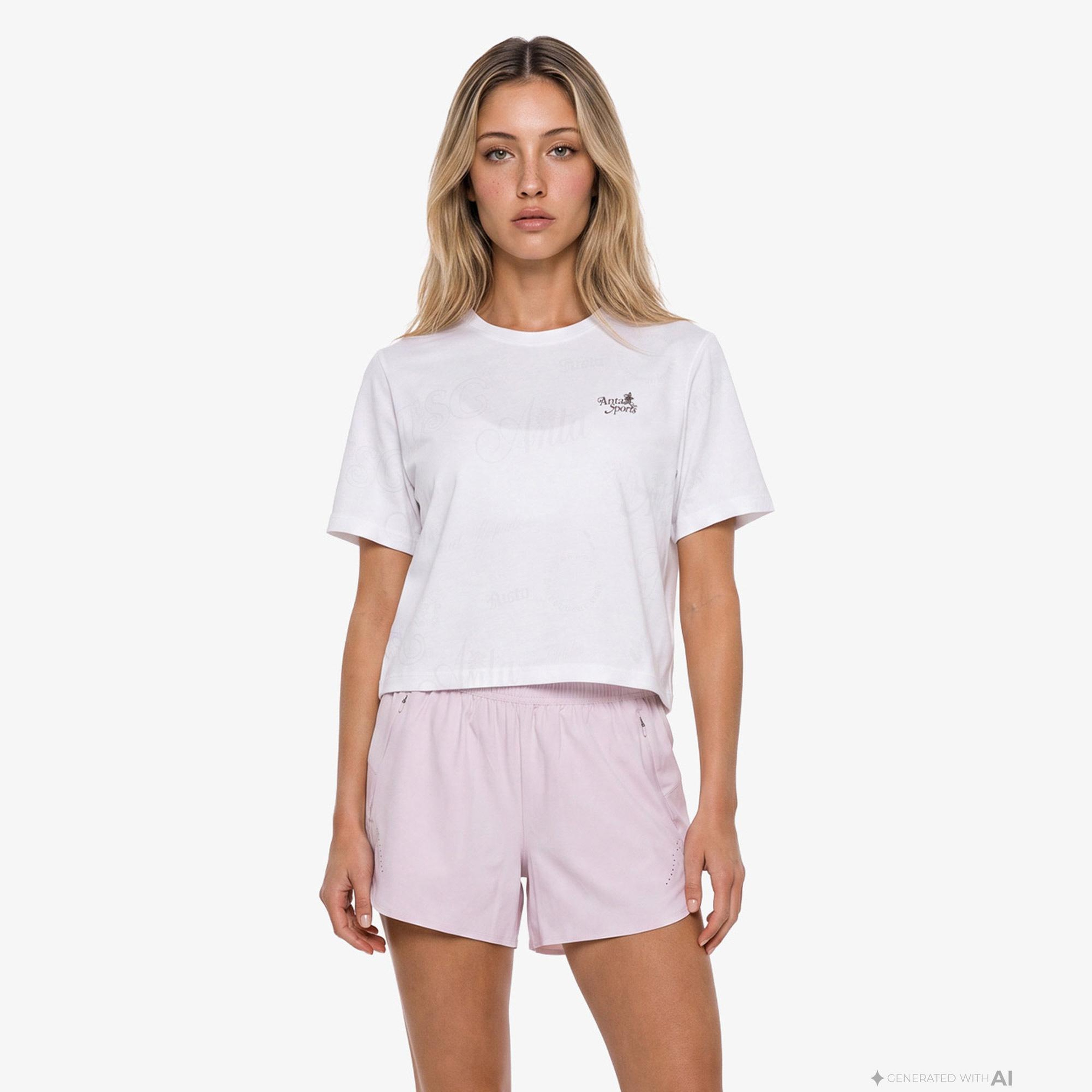 Anta Serve Smash Repeat Kadın Beyaz T-Shirt