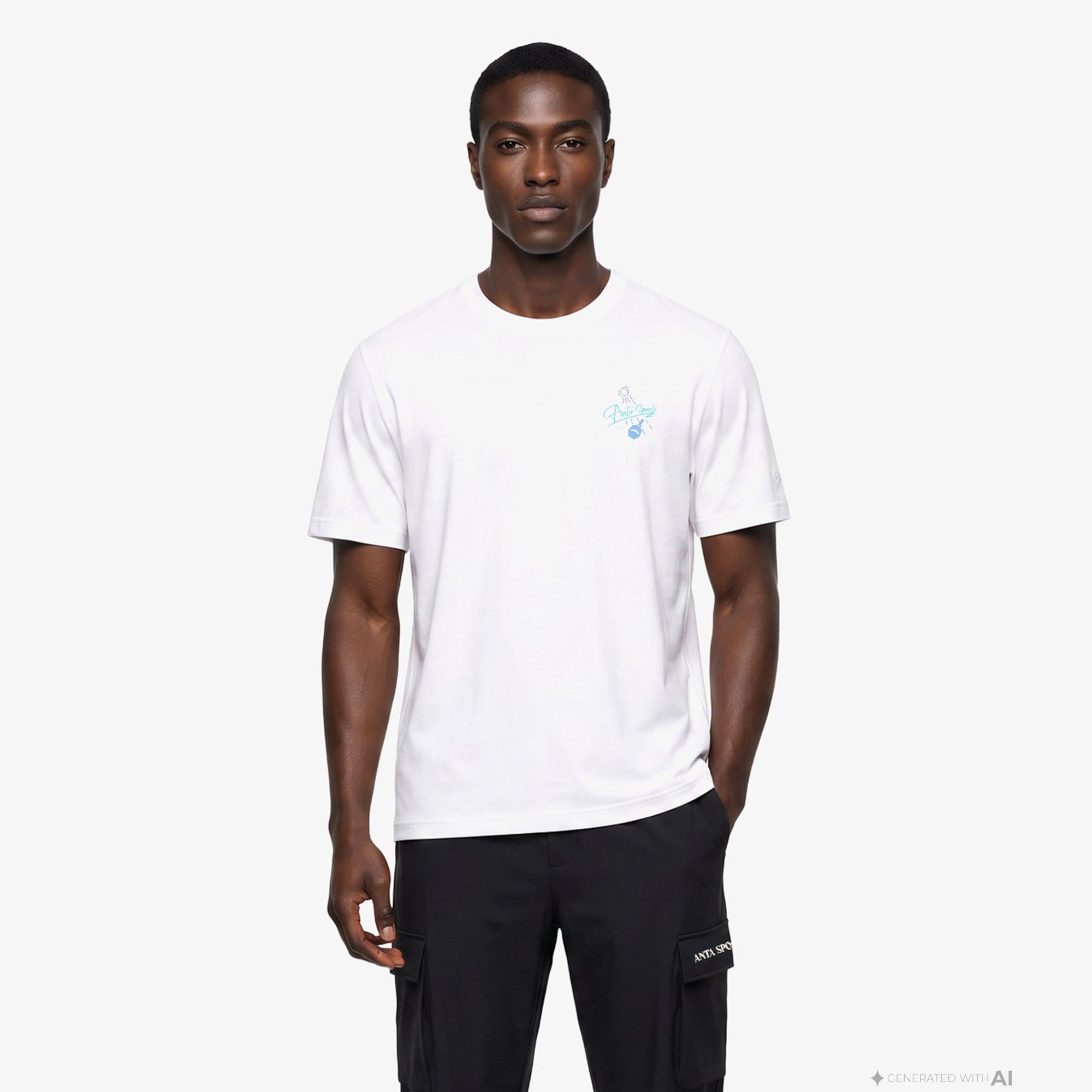 Anta Serve Smash Repeat Erkek Beyaz T-Shirt