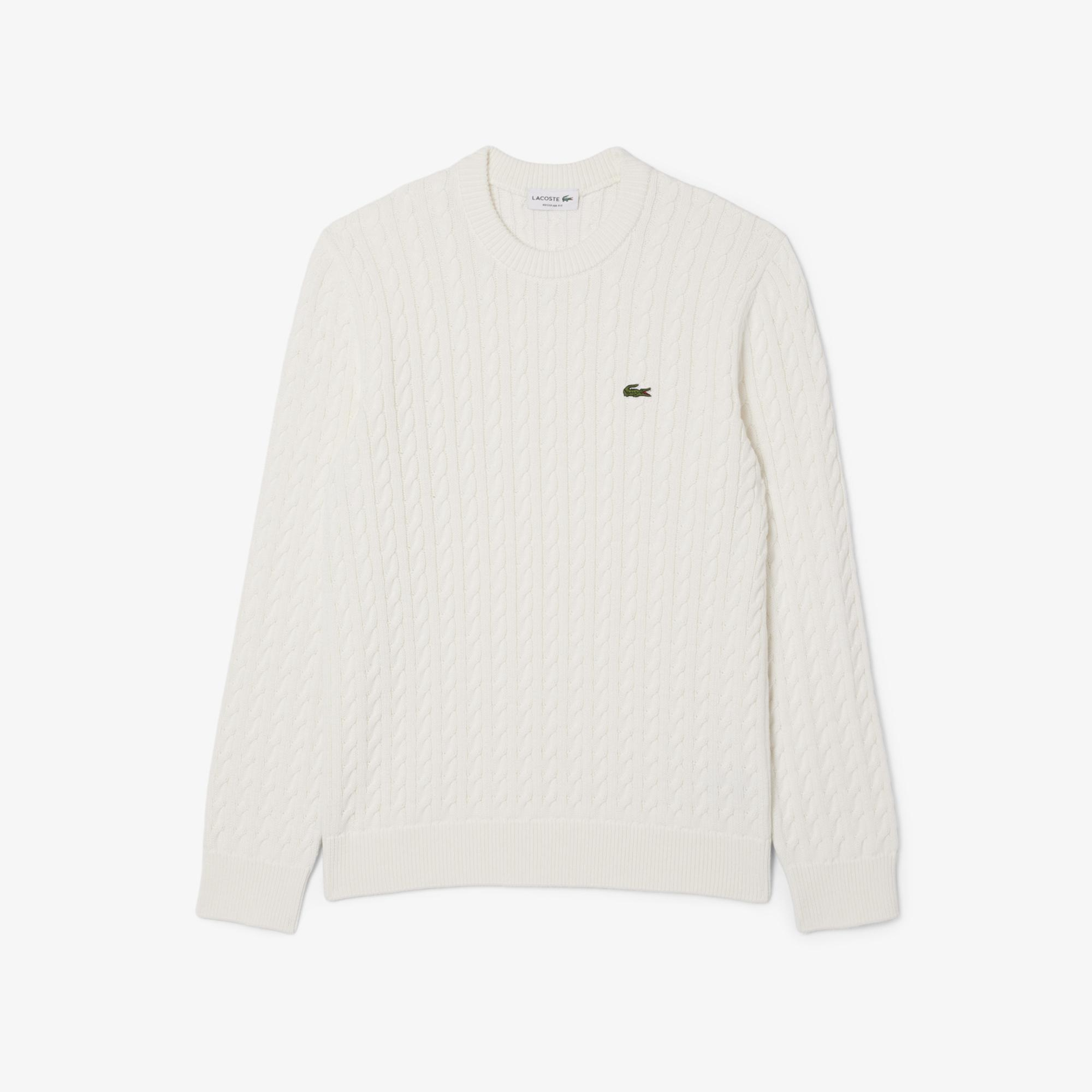 Erkek Regular Fit Bisiklet Yaka Krem Kazak