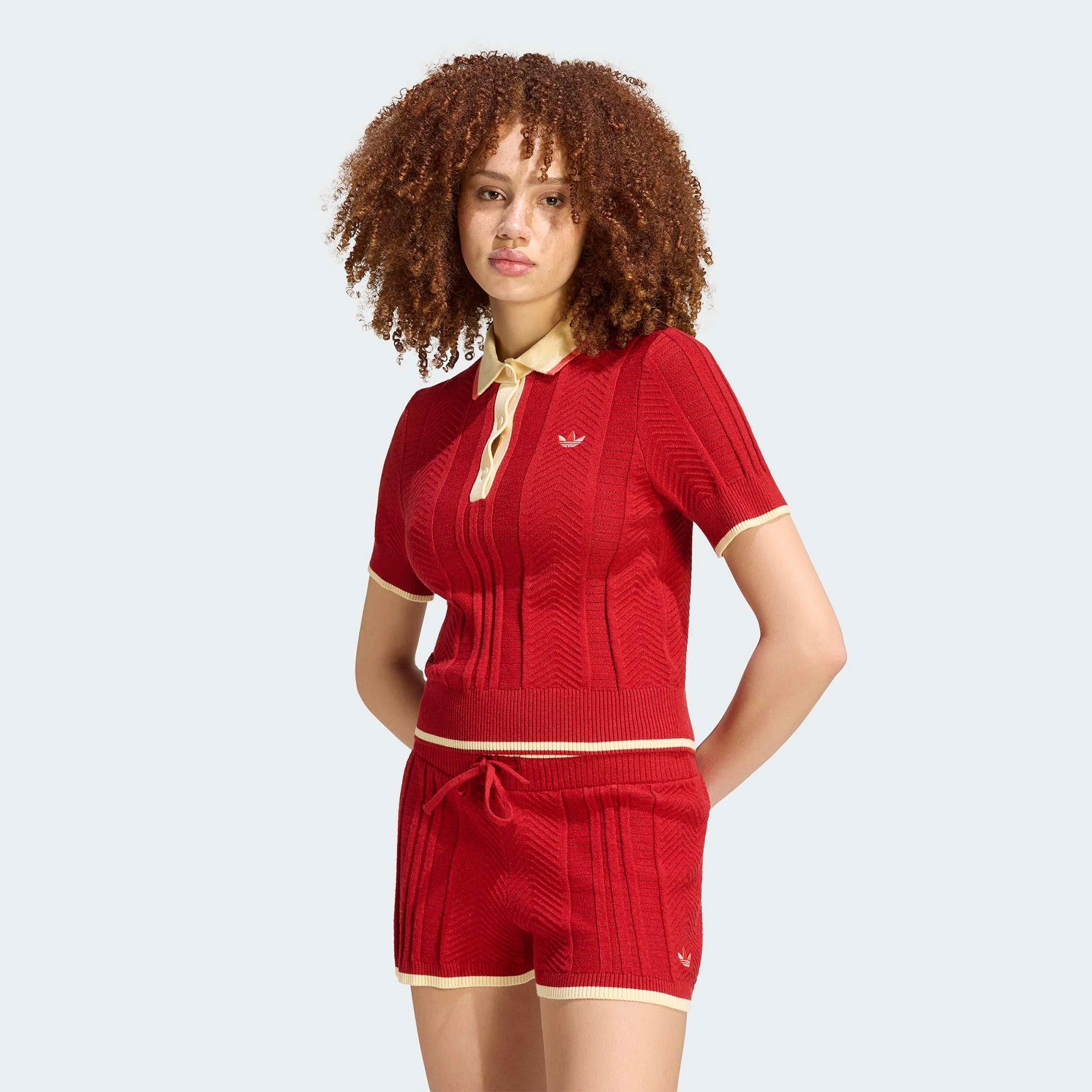 adidas Polo Sh Sleeves Kadın Kırmızı Polo Yaka T-Shirt