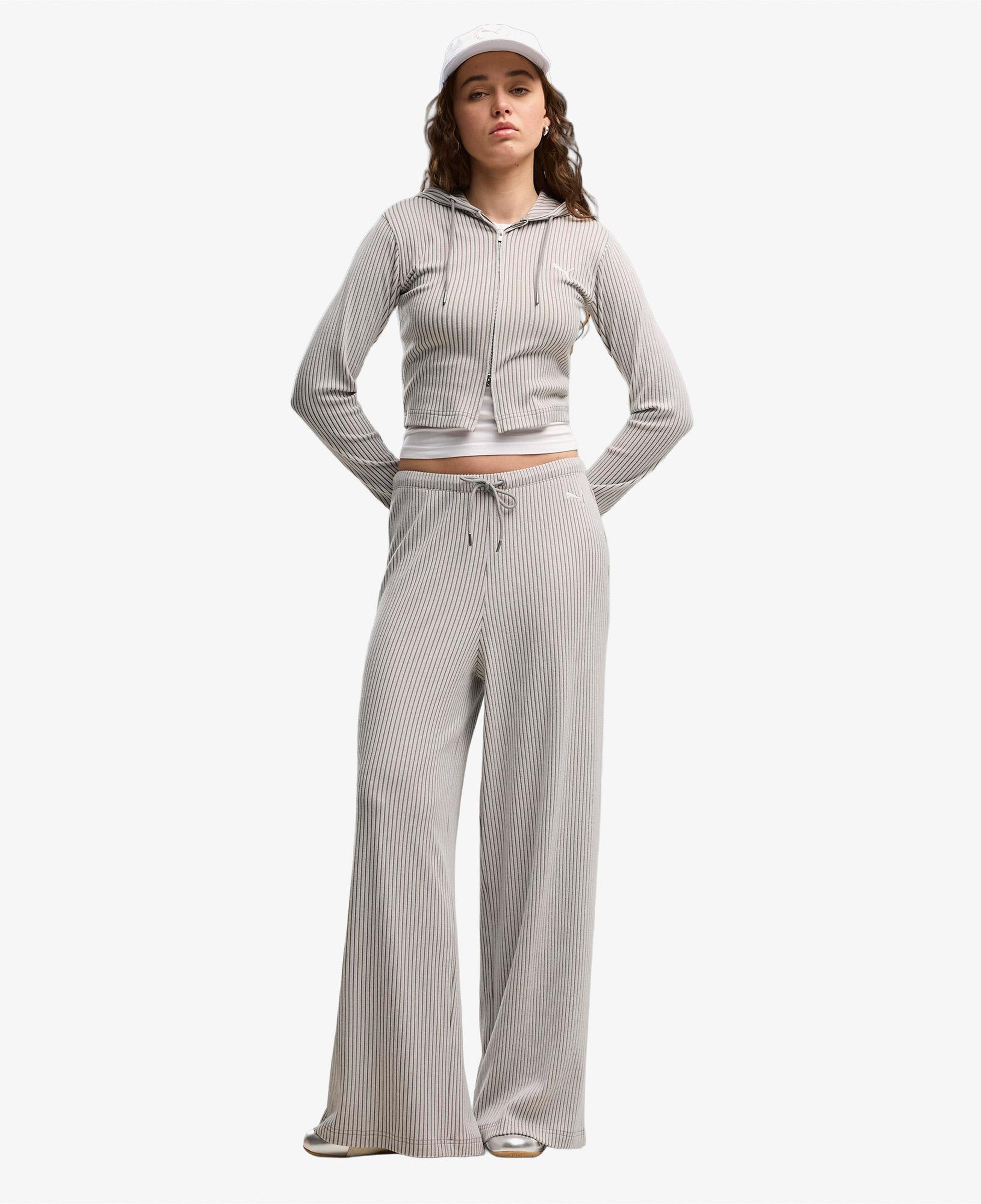 Puma Essential Ribbed Kadın Gri Eşofman Altı