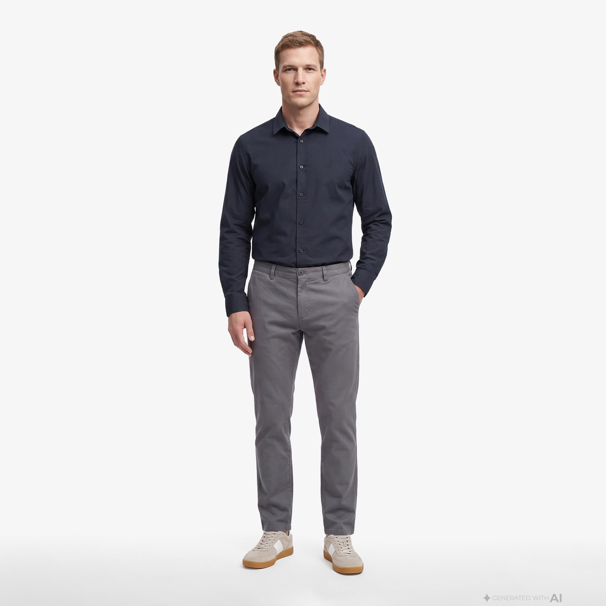 Nautica Erkek Gri Slim Fit Pantolon