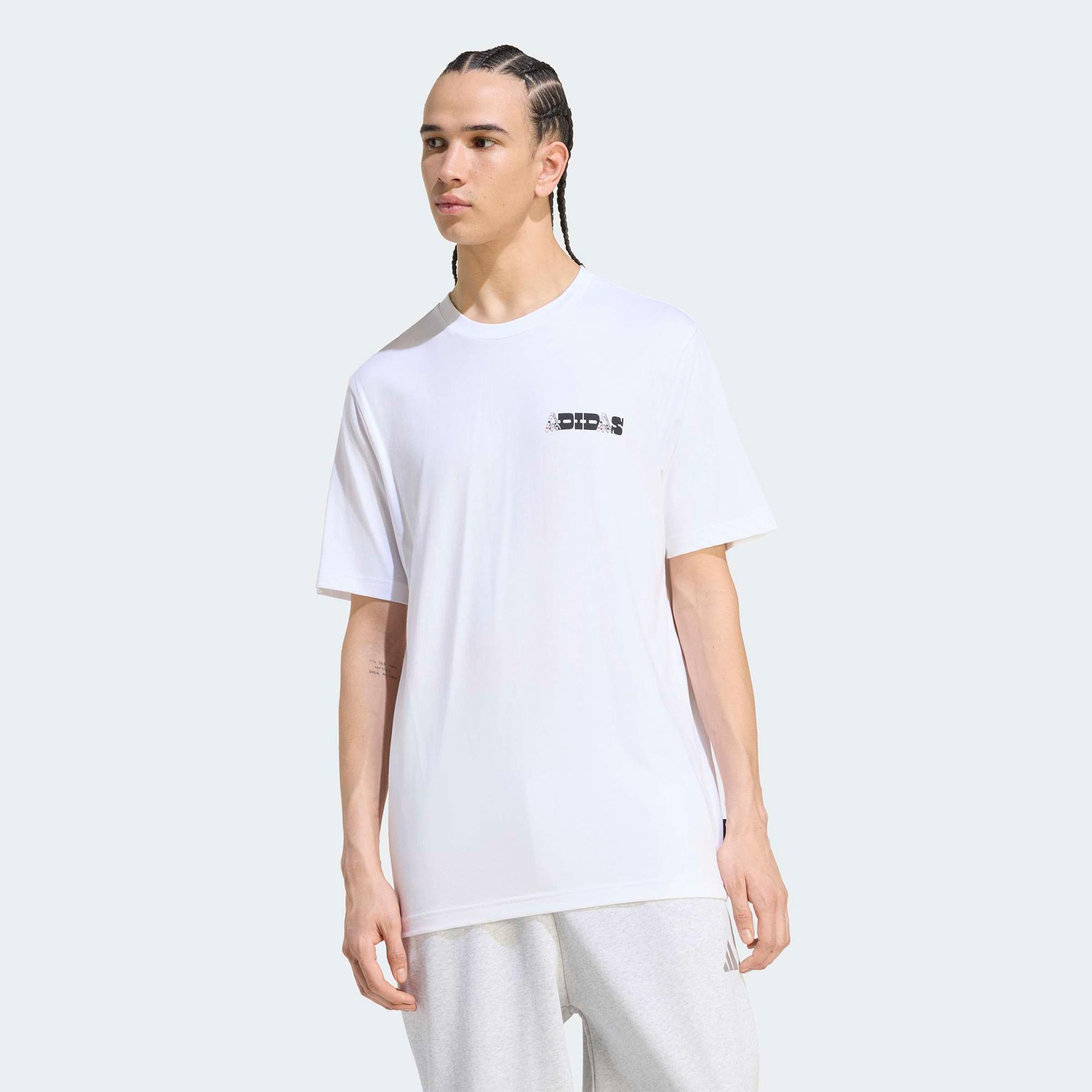 adidas Nov Card T Erkek Beyaz T-Shirt