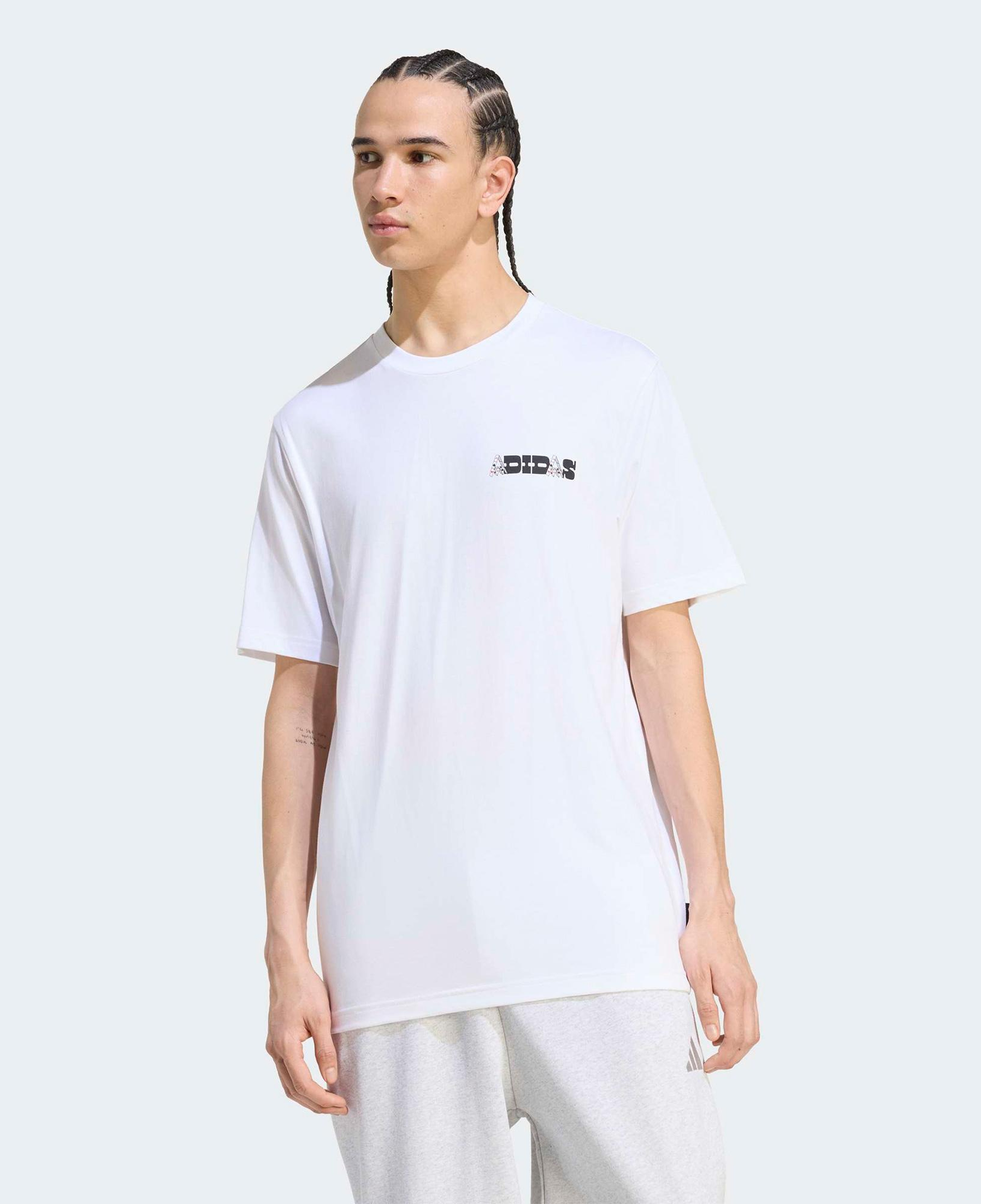 adidas Nov Card T Erkek Beyaz T-Shirt