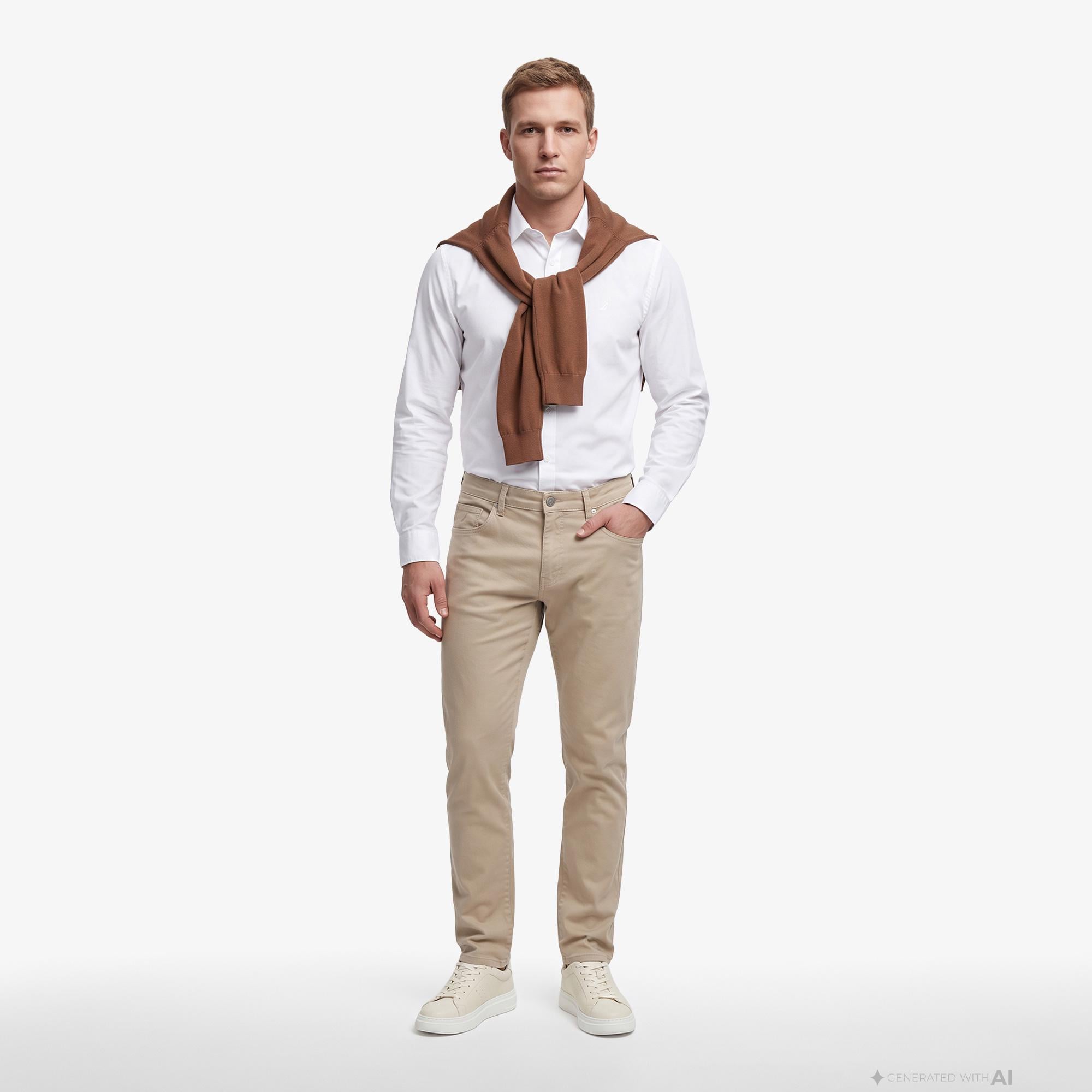 Nautica Erkek Bej Slim Fit Pantolon