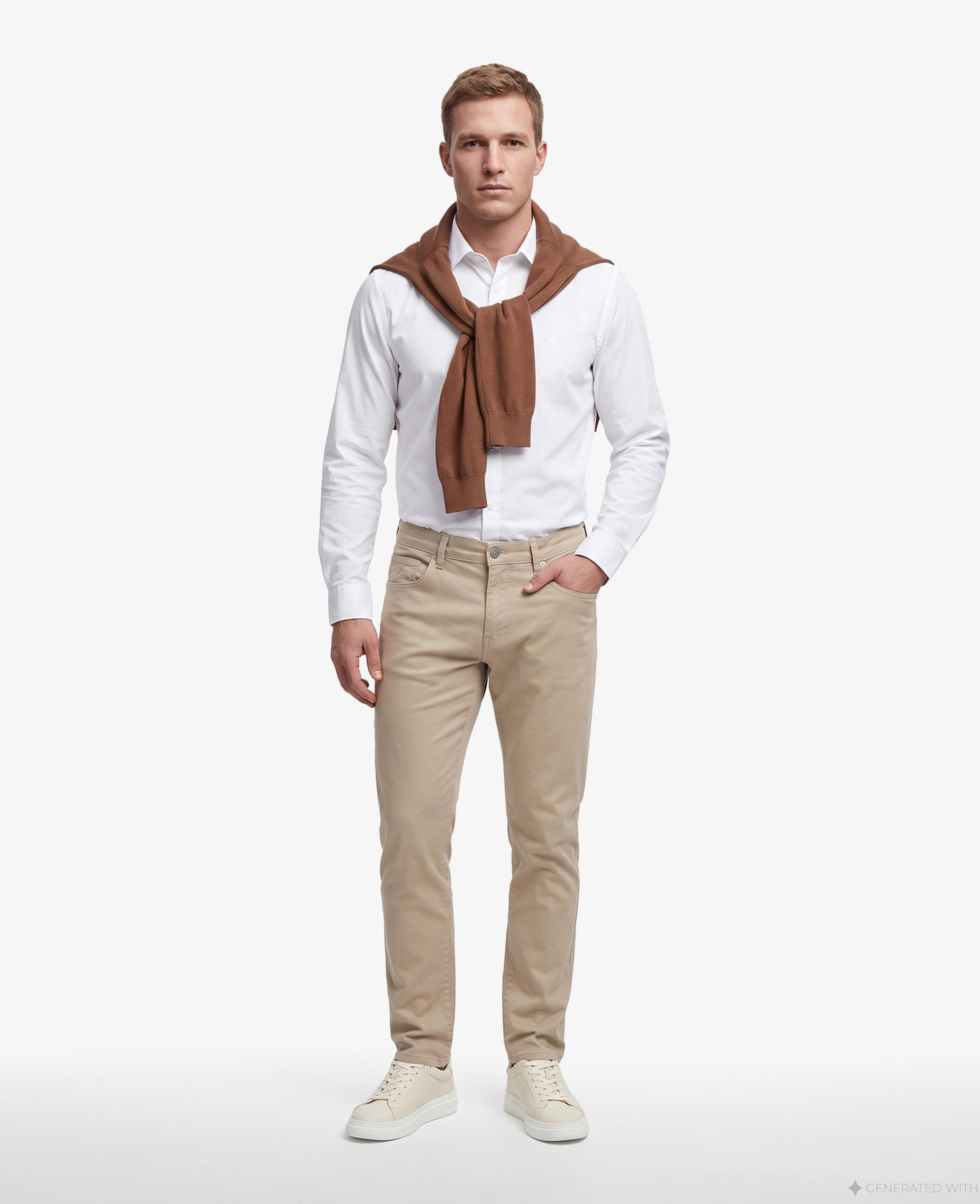 Nautica Erkek Bej Slim Fit Pantolon