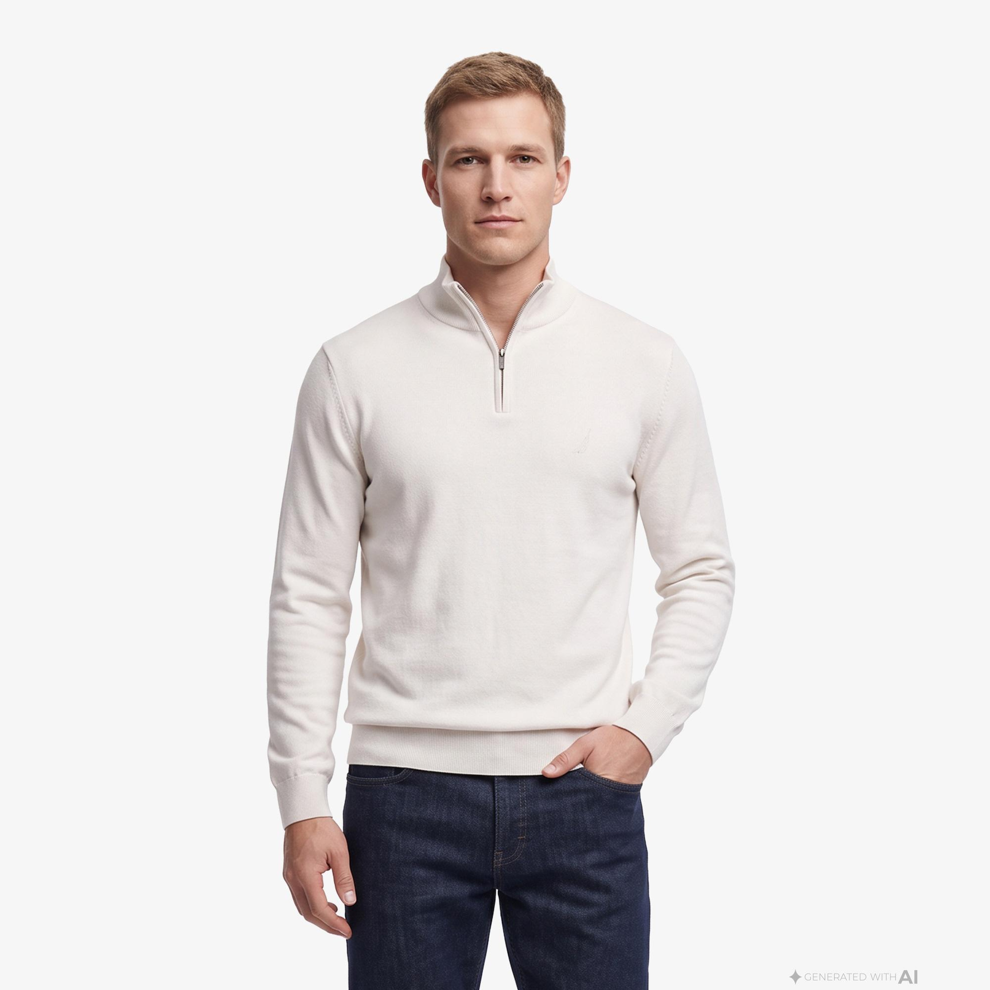 Nautica Erkek Bej Regular Fit Triko