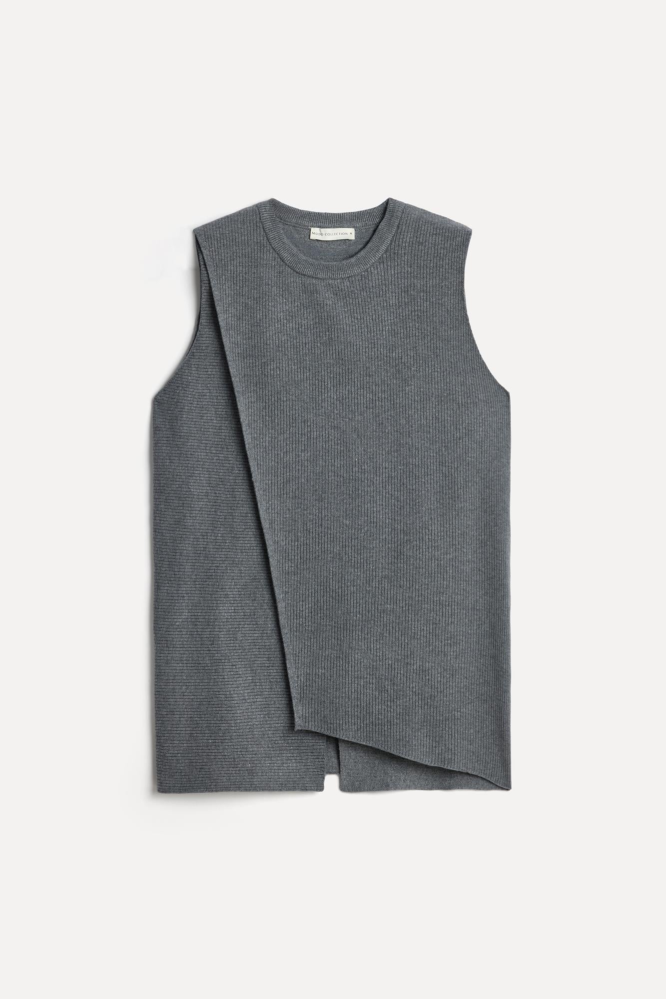 Kadın Gri Melanj Oversize Süveter