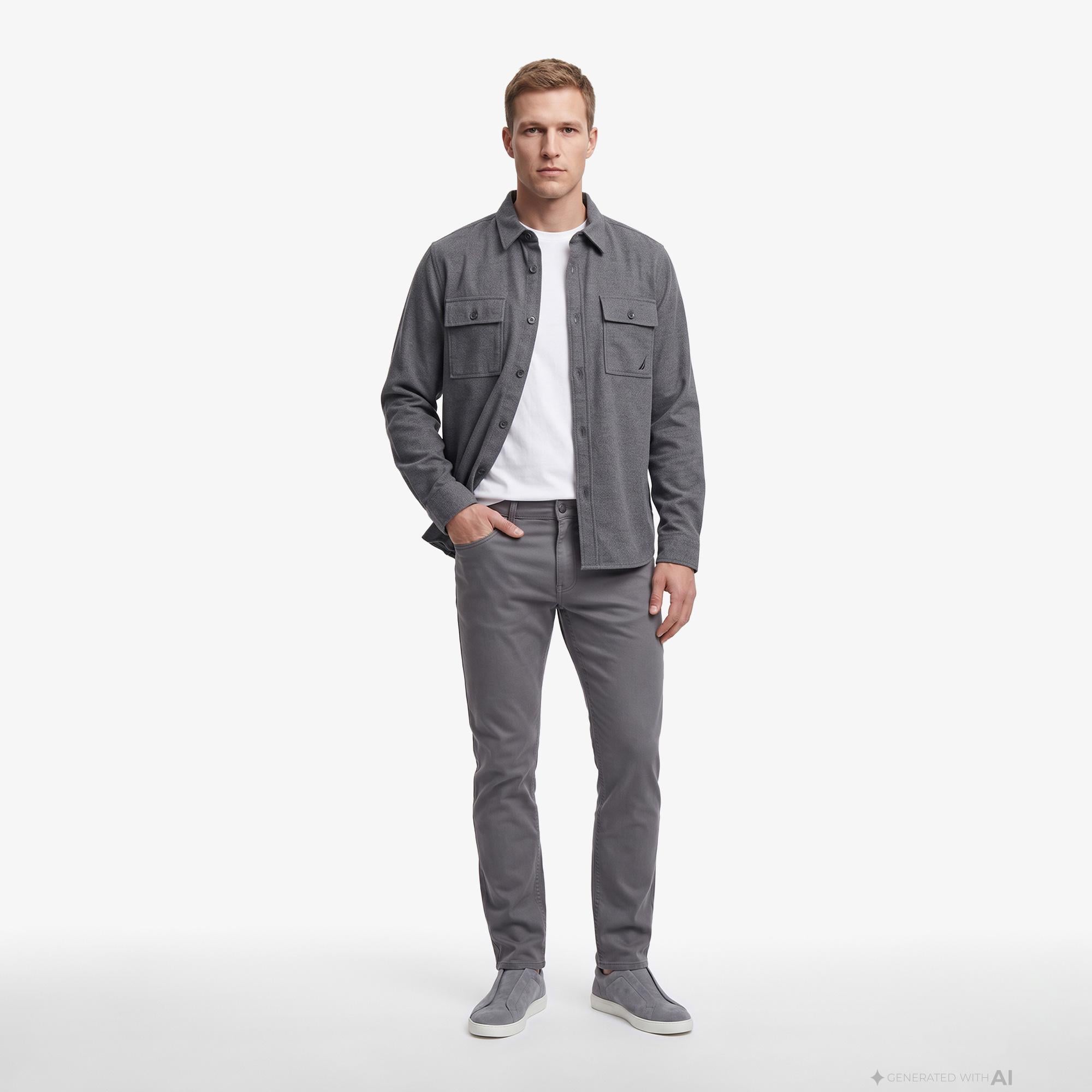 Nautica Erkek Gri Slim Fit Pantolon