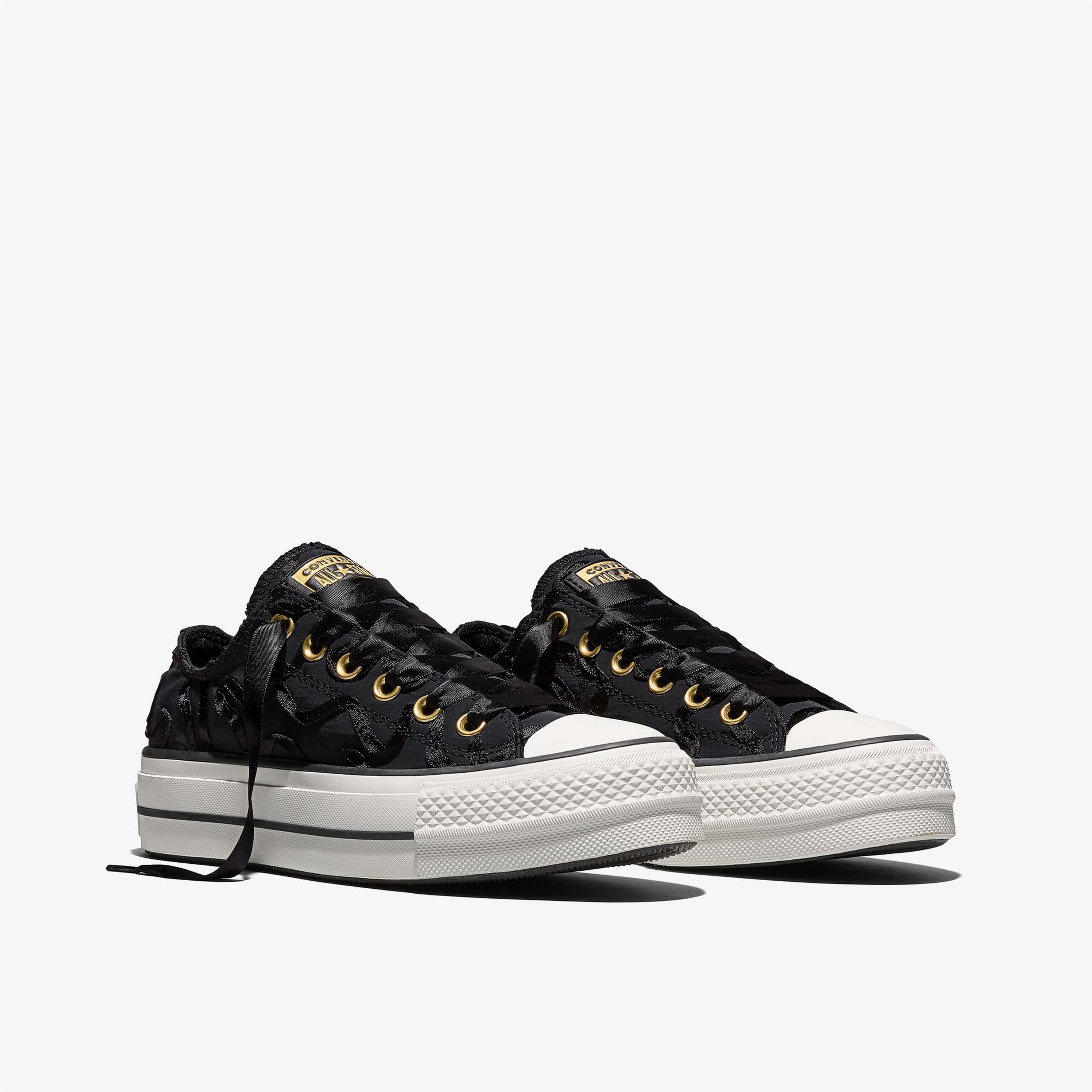 Converse Chuck Taylor All Star Lift Kadın Kurdeleli Siyah Sneaker