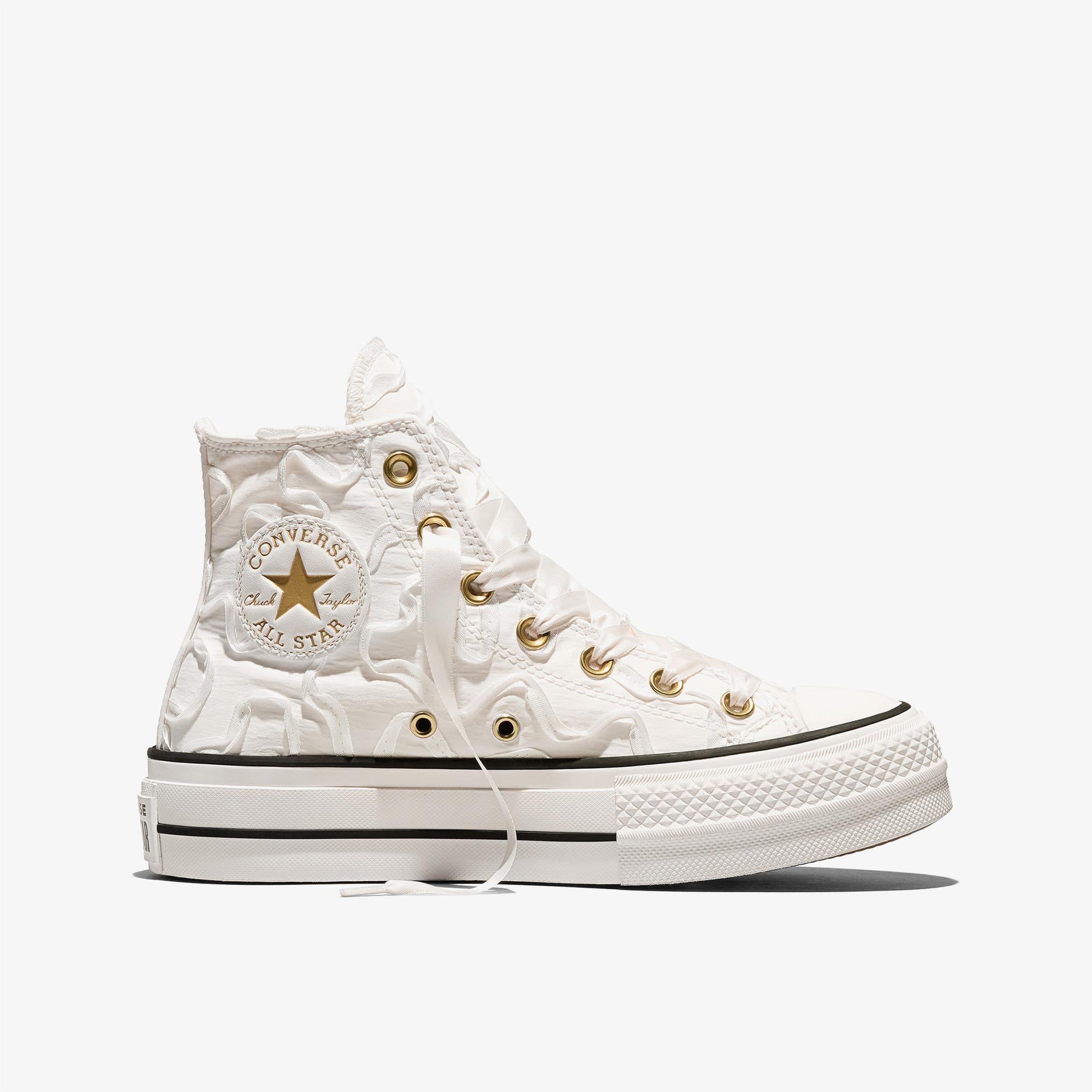 Converse Chuck Taylor All Star Lift Kadın Kurdeleli Beyaz Sneaker