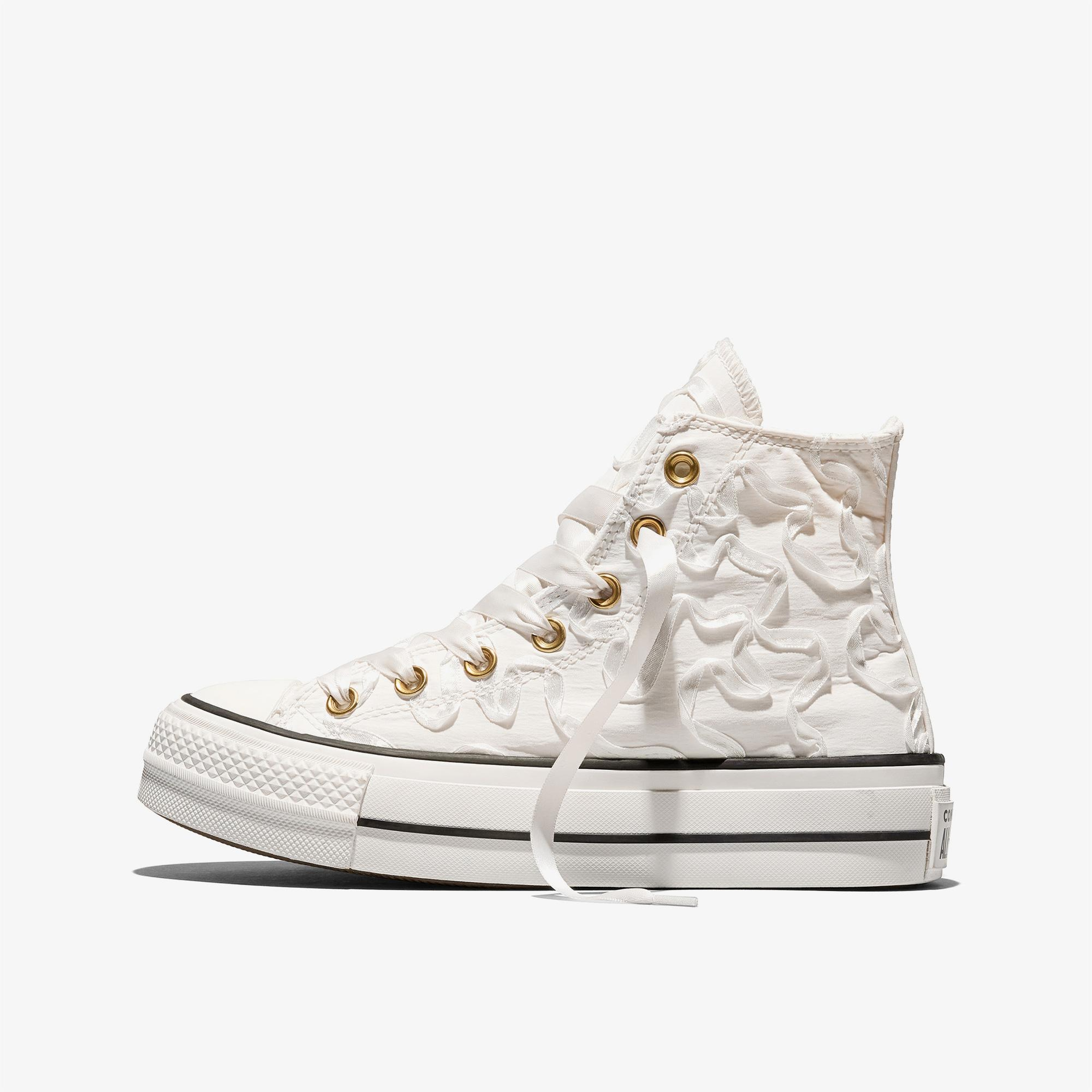Converse Chuck Taylor All Star Lift Kadın Kurdeleli Beyaz Sneaker