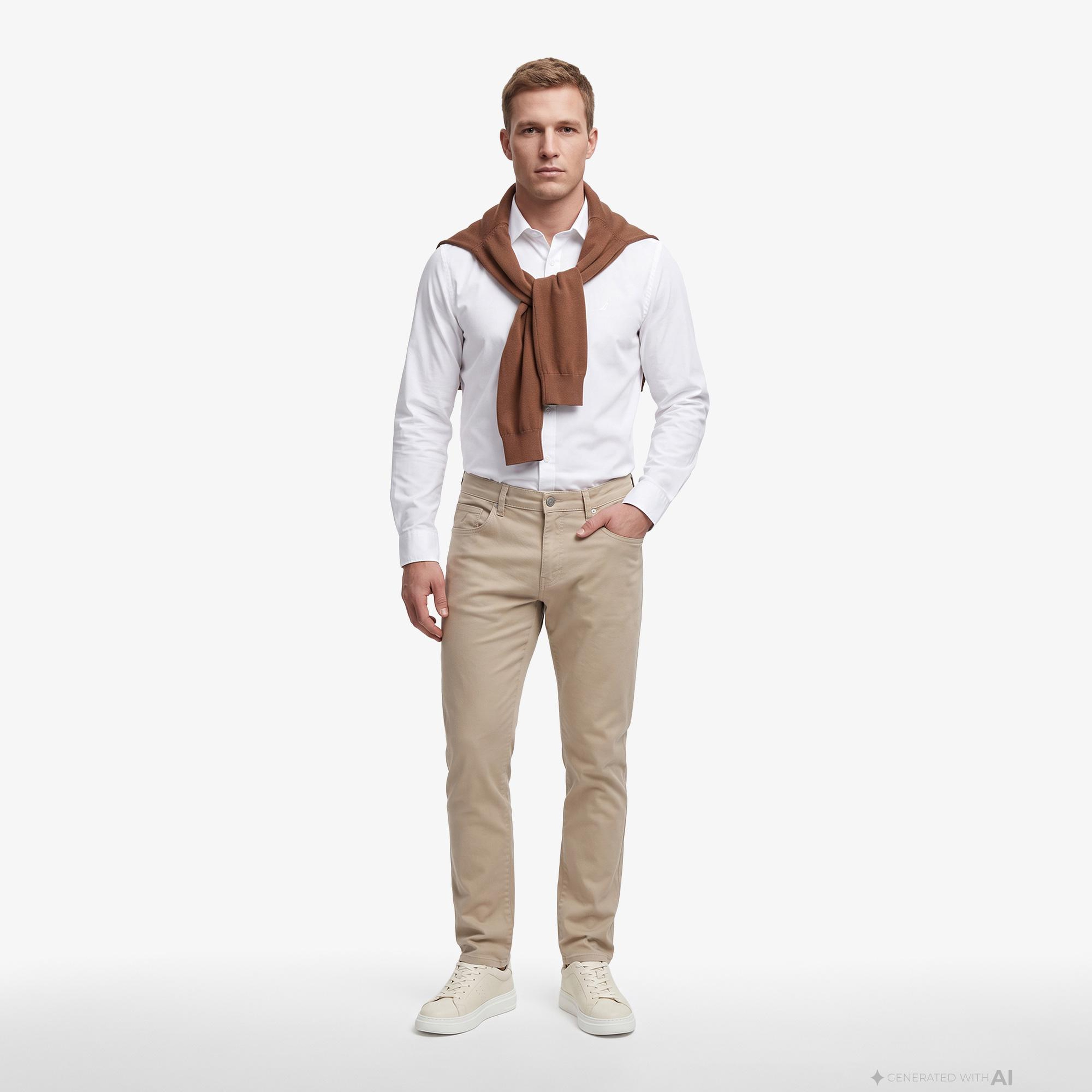 Nautica Erkek Bej Slim Fit Pantolon