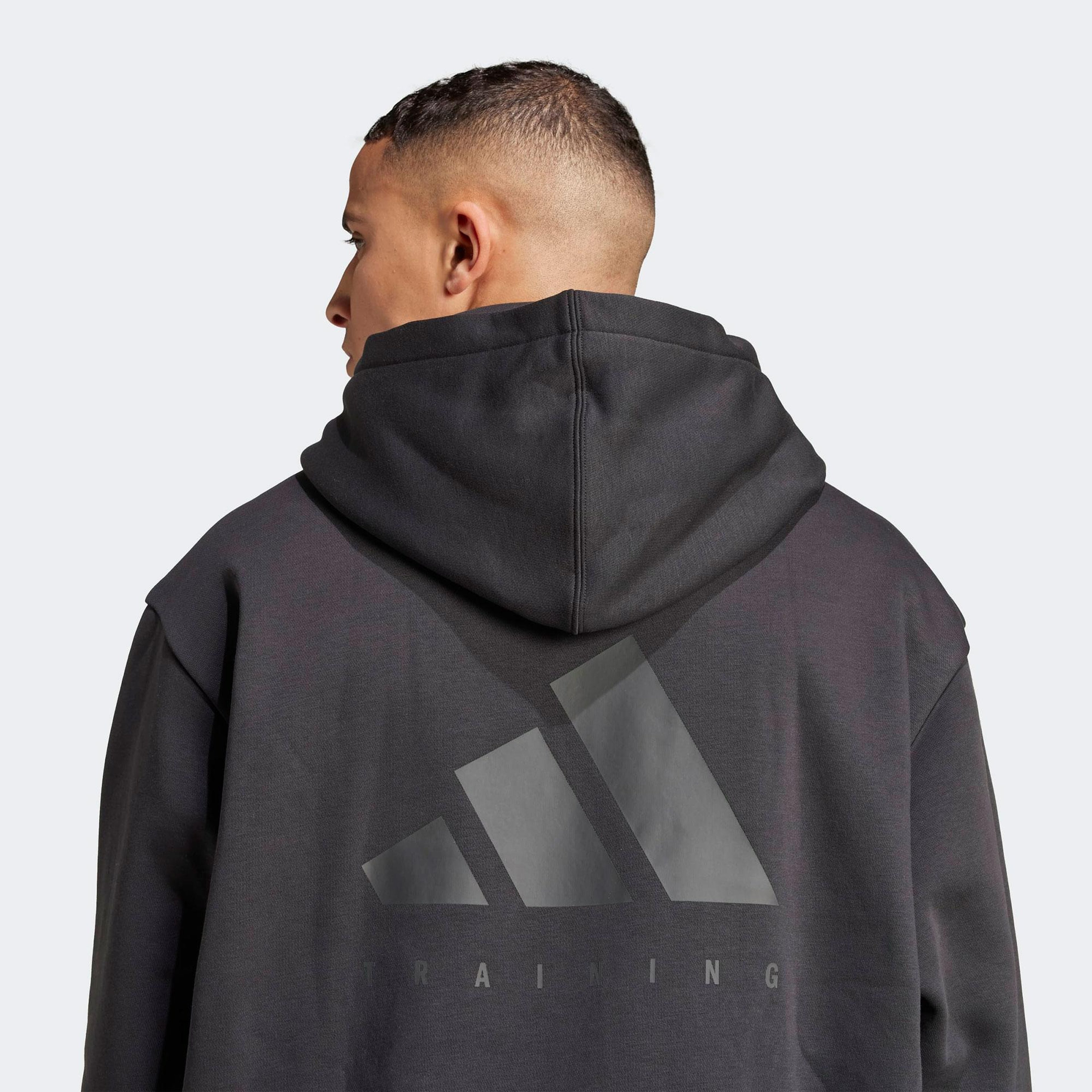 adidas Power Workout Oversize Erkek Siyah Sweatshirt