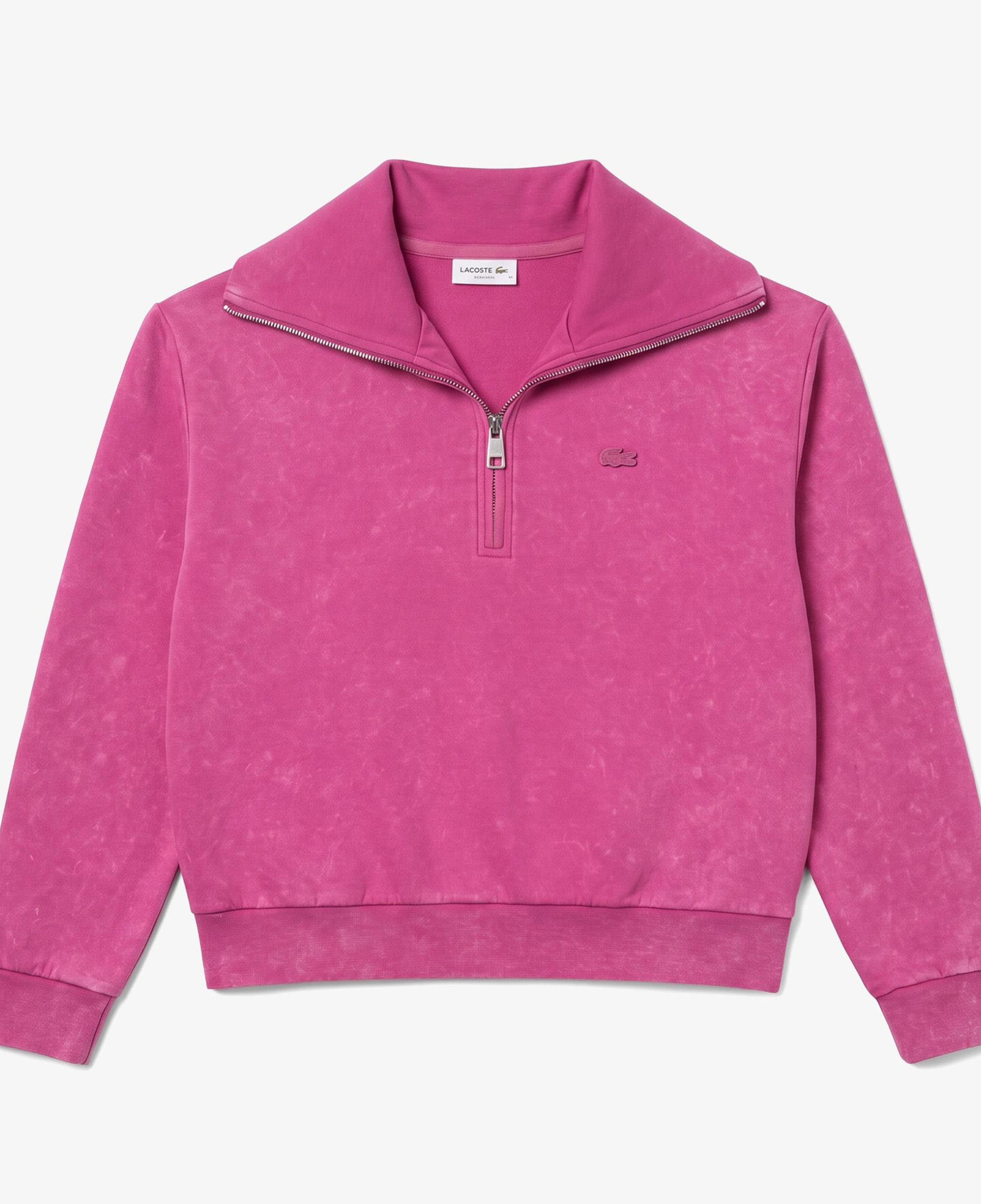 Kadın Relaxed Fit Yarım Fermuarlı Pembe Sweatshirt