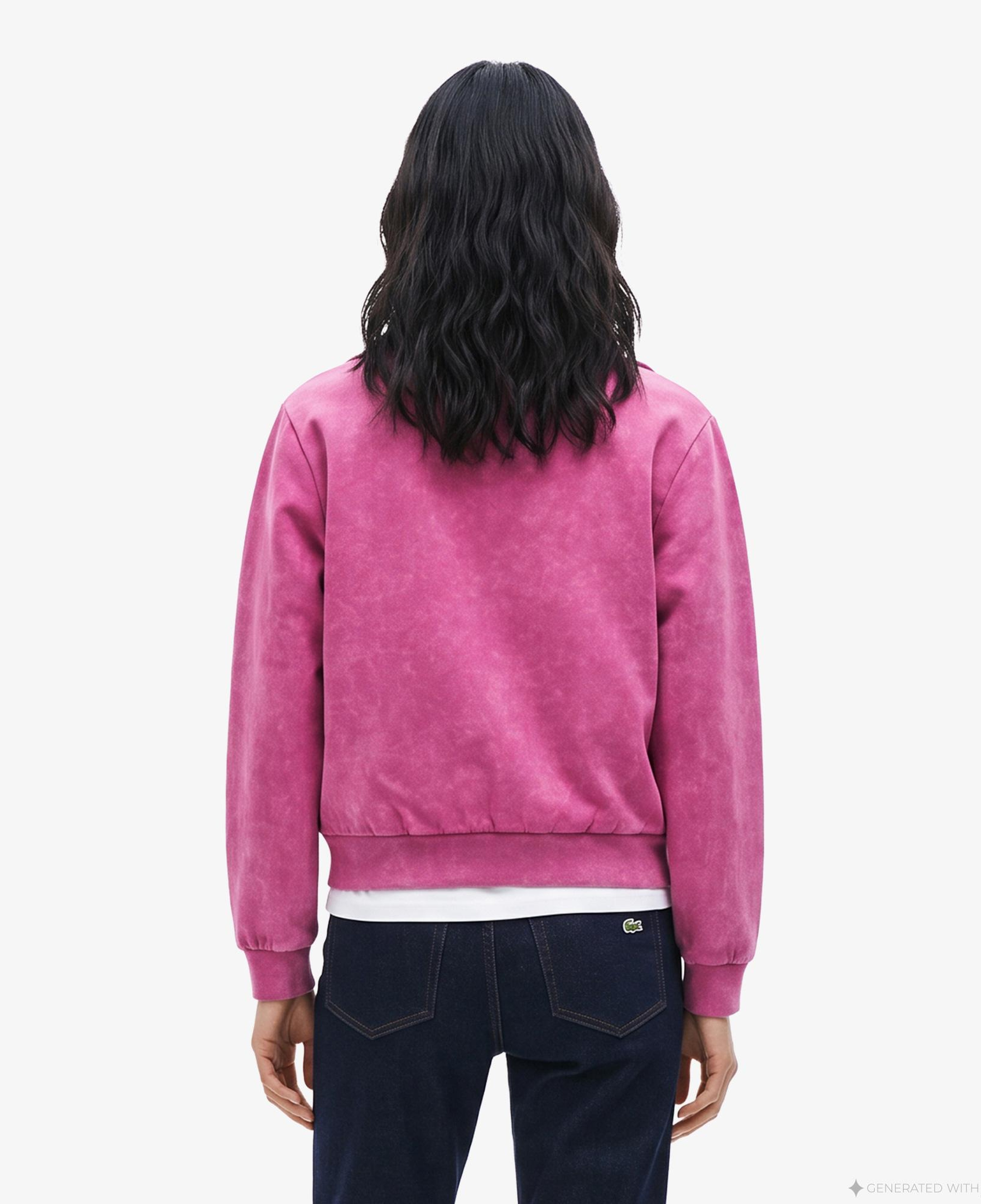 Kadın Relaxed Fit Yarım Fermuarlı Pembe Sweatshirt