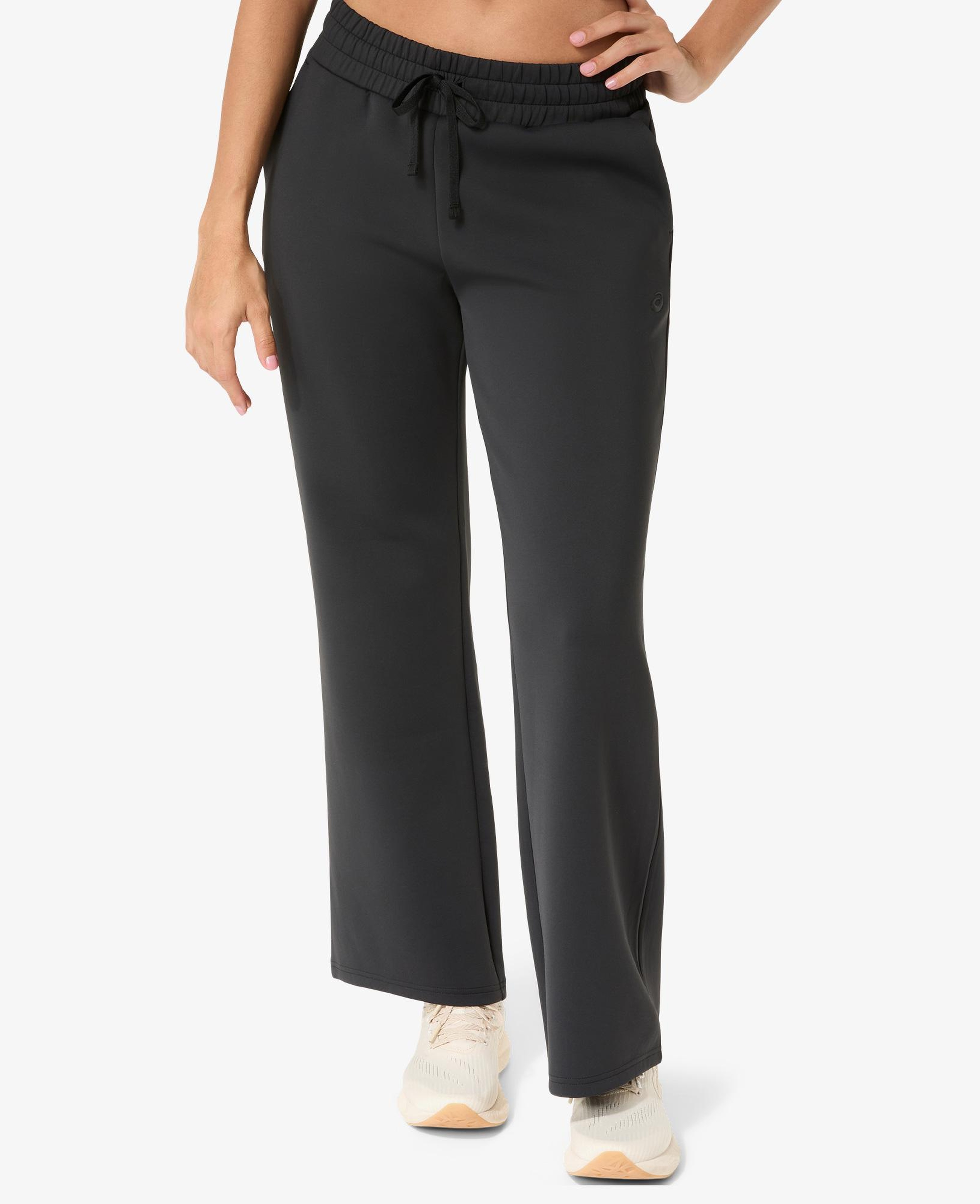 Asics Nagino Refined Texture Sweat Flare Kadın Siyah Koşu Eşofman Altı