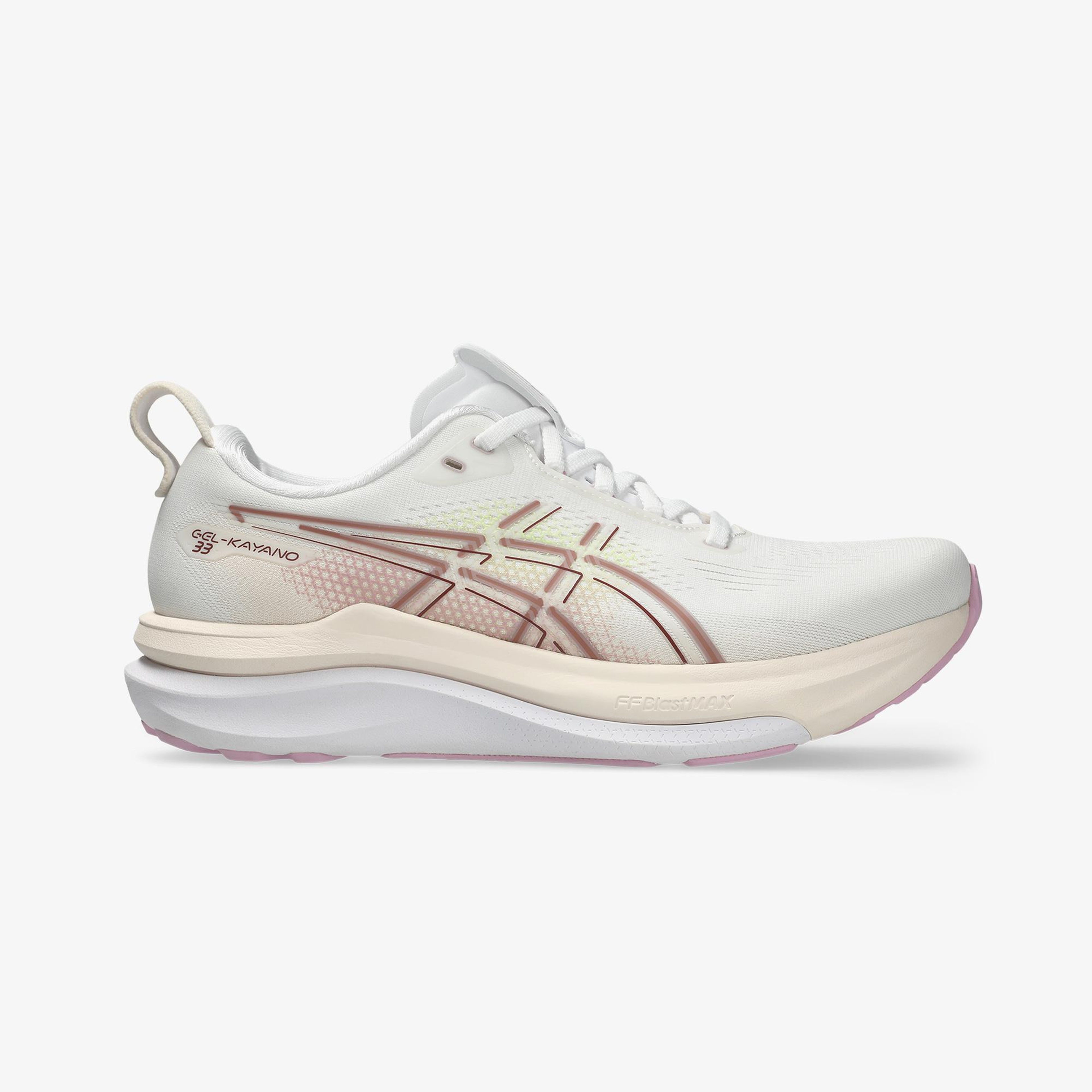 Asics Gel-Kayano 33 Kadın Beyaz Yol Koşusu Ayakkabısı