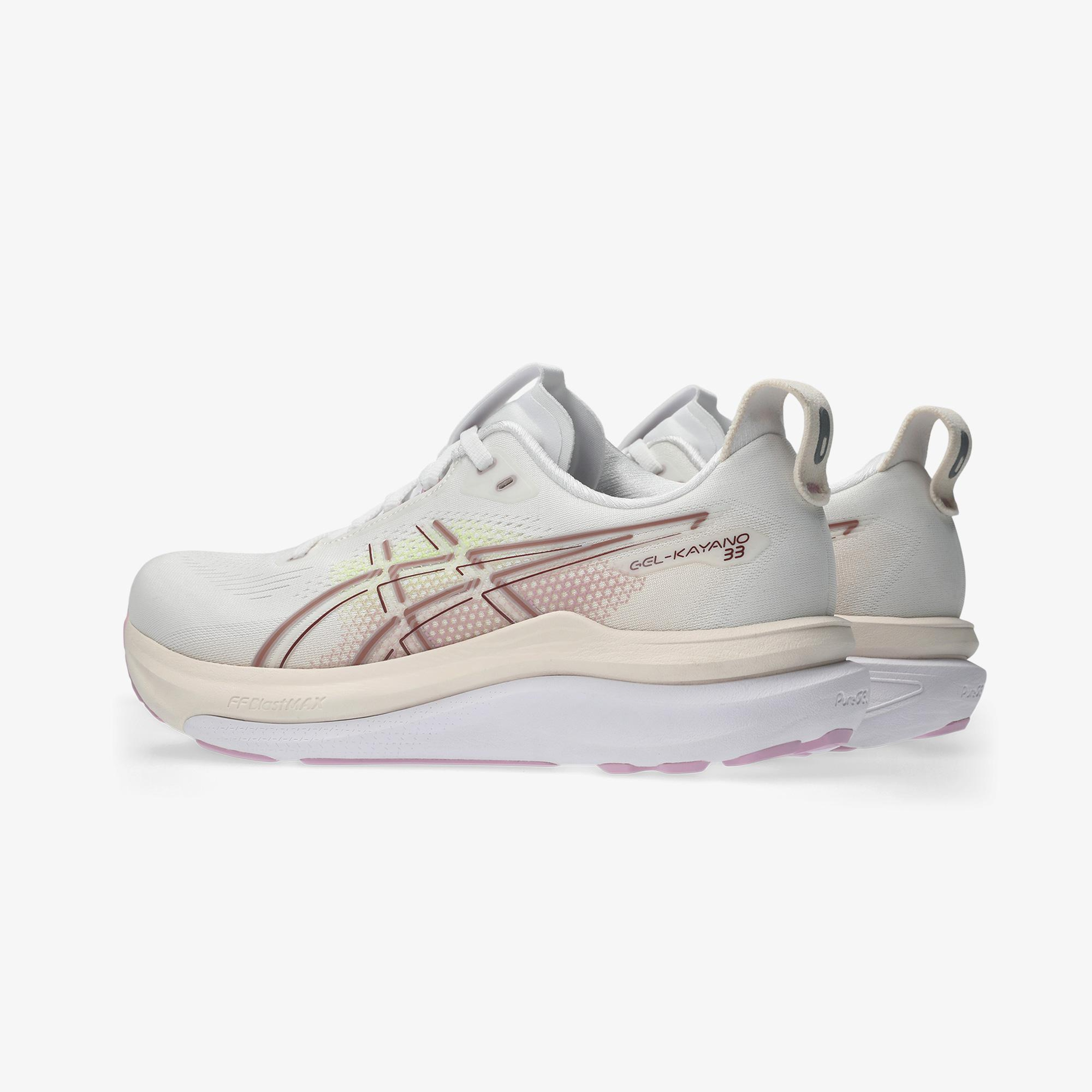 Asics Gel-Kayano 33 Kadın Beyaz Yol Koşusu Ayakkabısı