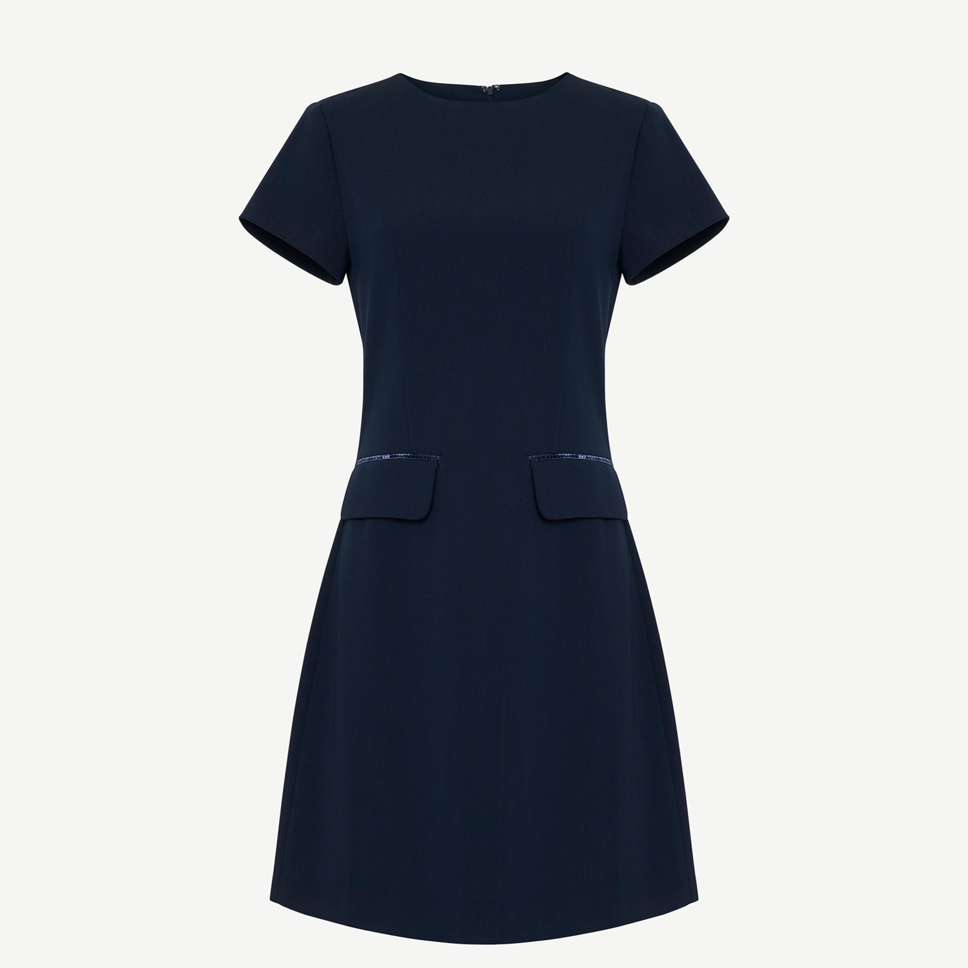 YARGICI Dar Kayık Yaka Kısa Kol Elbise