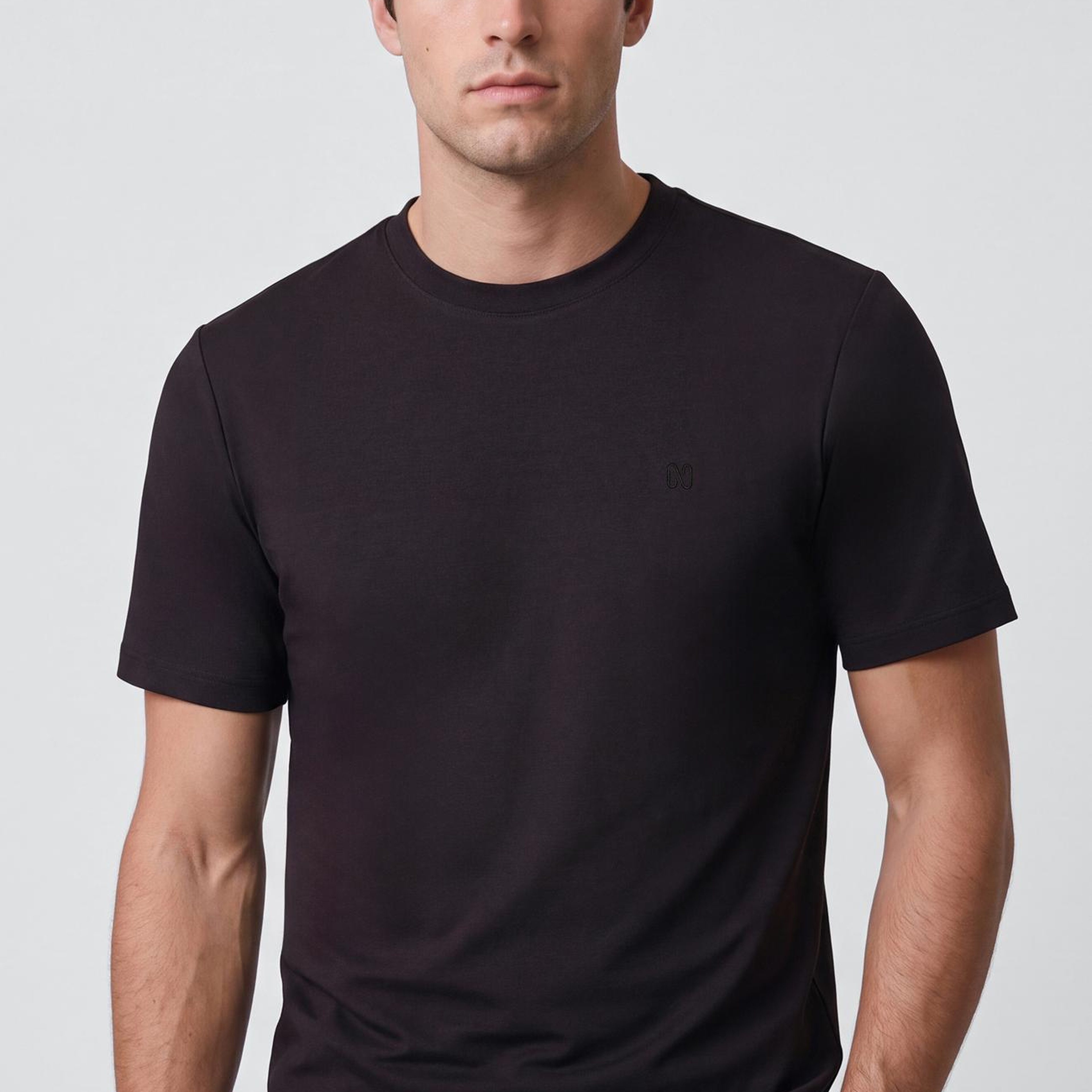 Network Erkek Siyah Kısa Kol Basic T-shirt