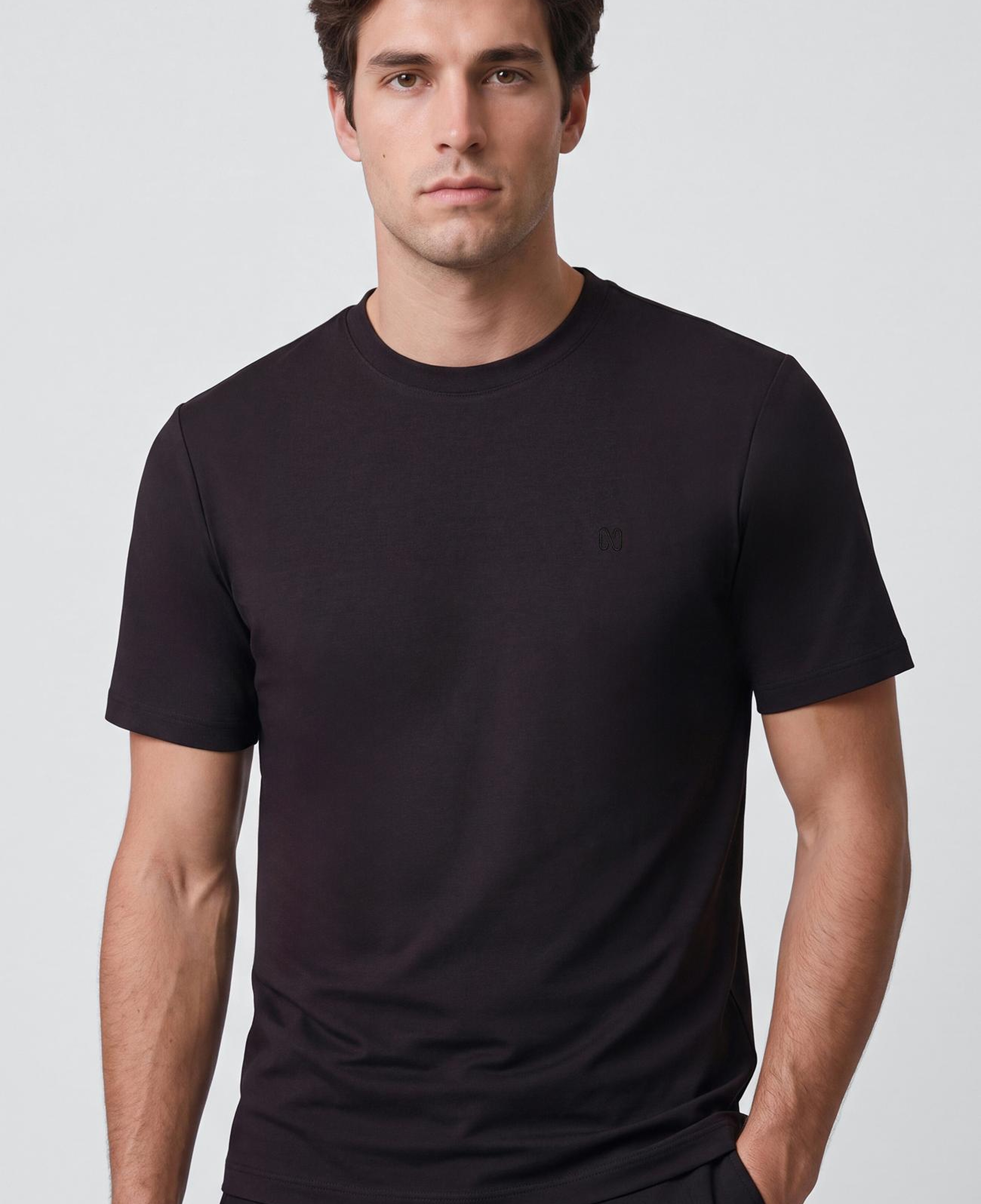 Network Erkek Siyah Kısa Kol Basic T-shirt