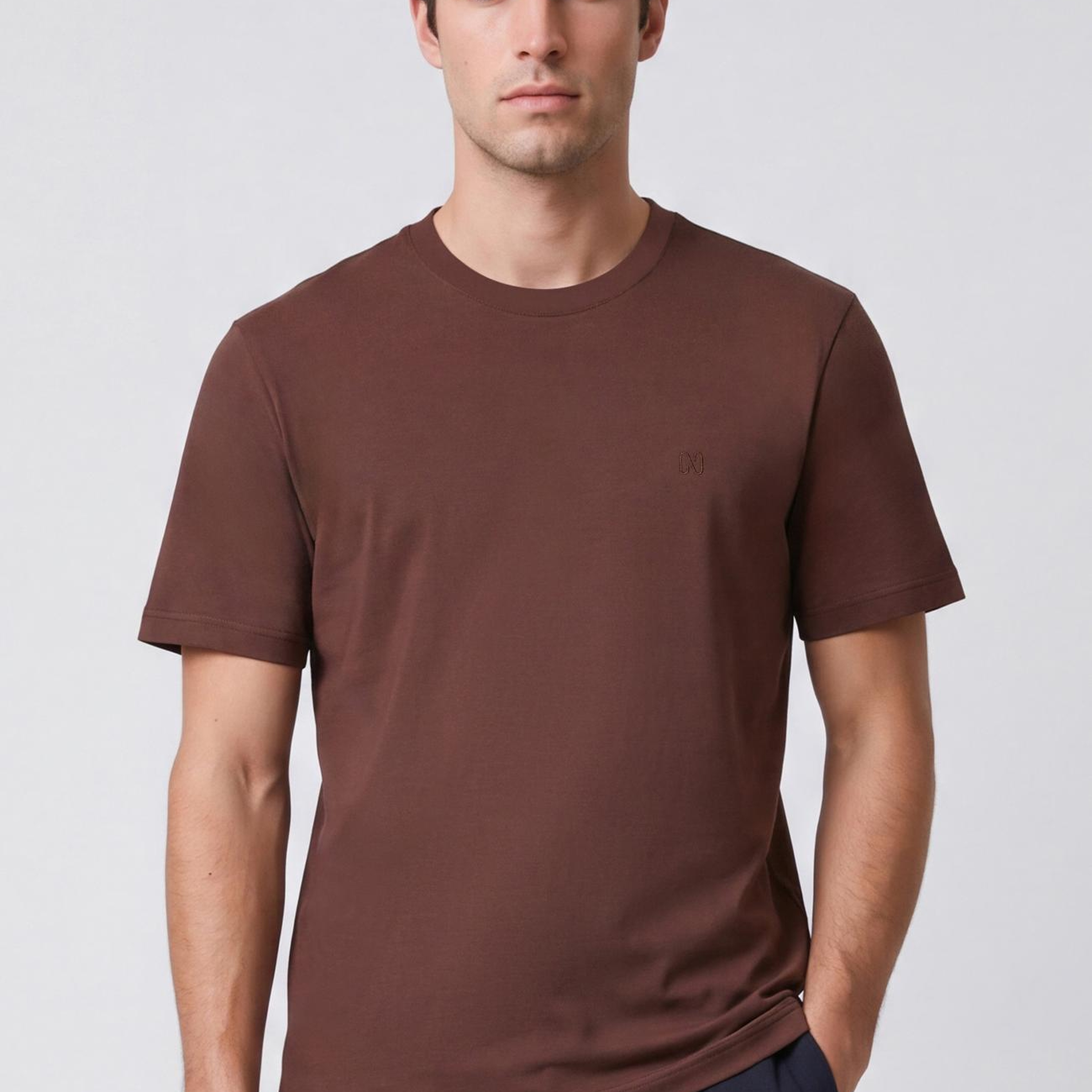 Network Erkek Acı Kahve Kısa Kol T-shirt