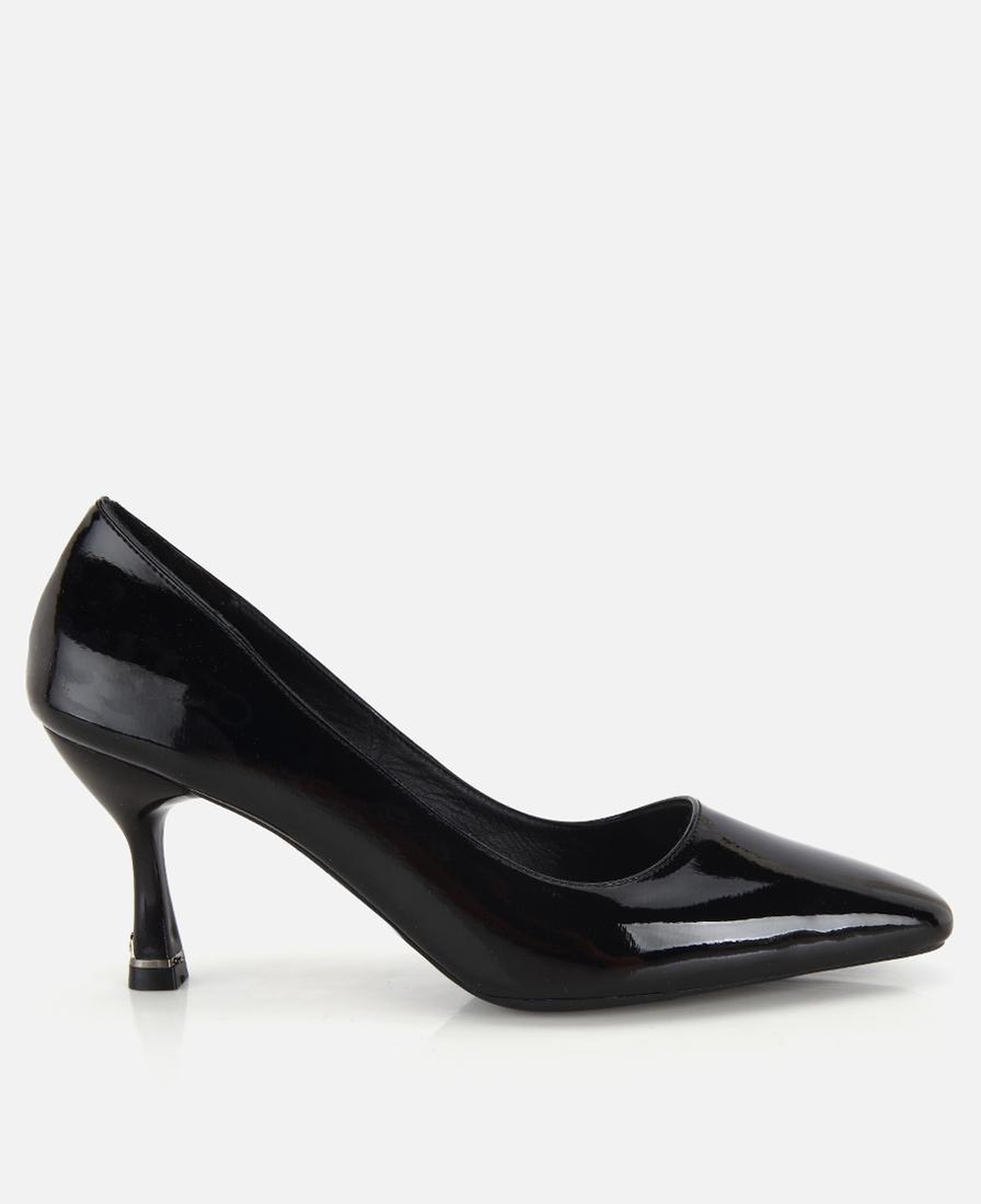 Kadın Rugan Siyah Taş Detaylı İnce Topuklu Stiletto