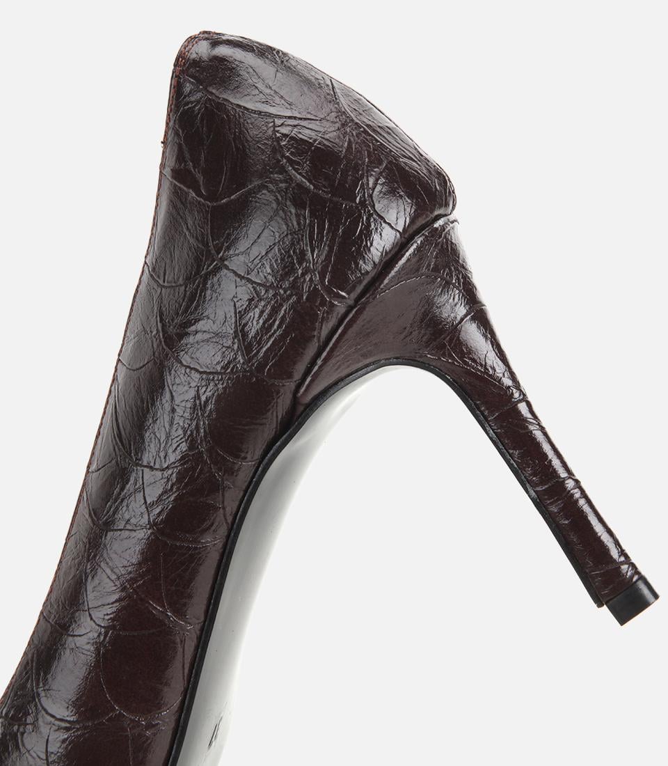 Kadın Kahverengi Zincir Detaylı İnce Topuklu Stiletto