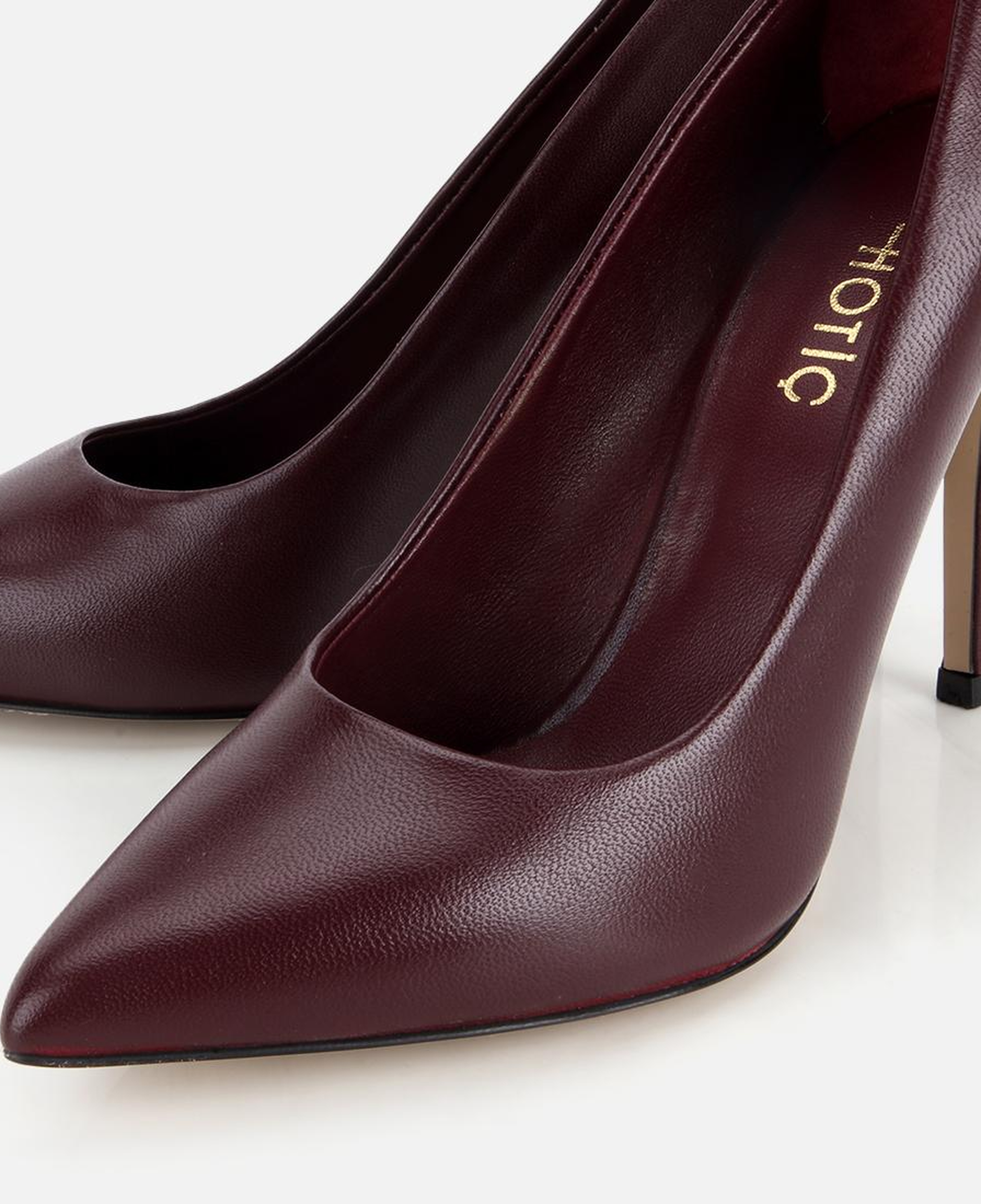 Kadın Deri Bordo Yumuşak Dokulu Klasik İnce Topuklu Stiletto